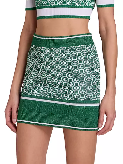 Monogram Jacquard Denim A-Line Skirt - Ready to Wear