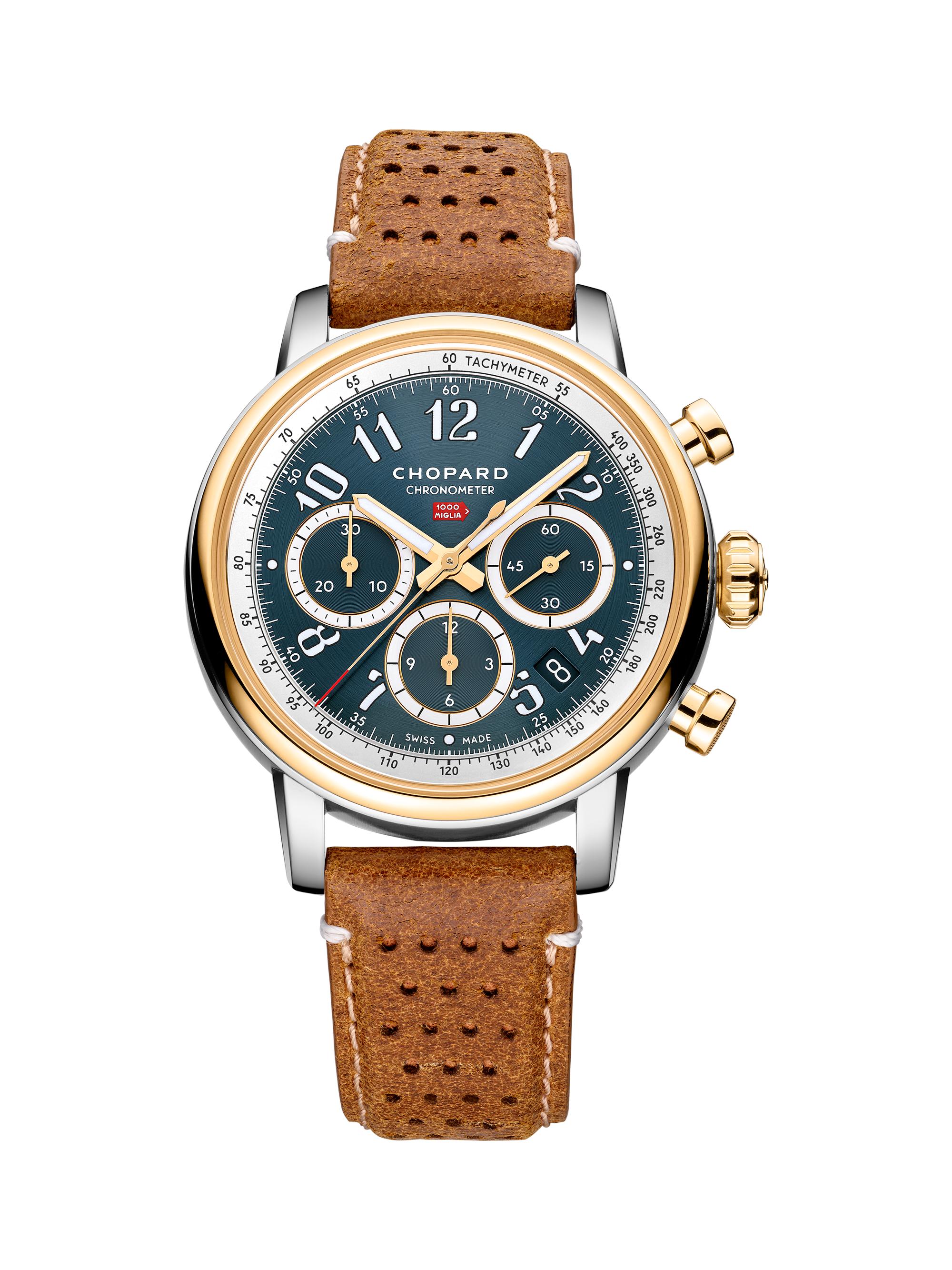 Chopard Men's Classic Racing Yellow Gold, Stainless Steel & Leather Chronograph Watch - Brown