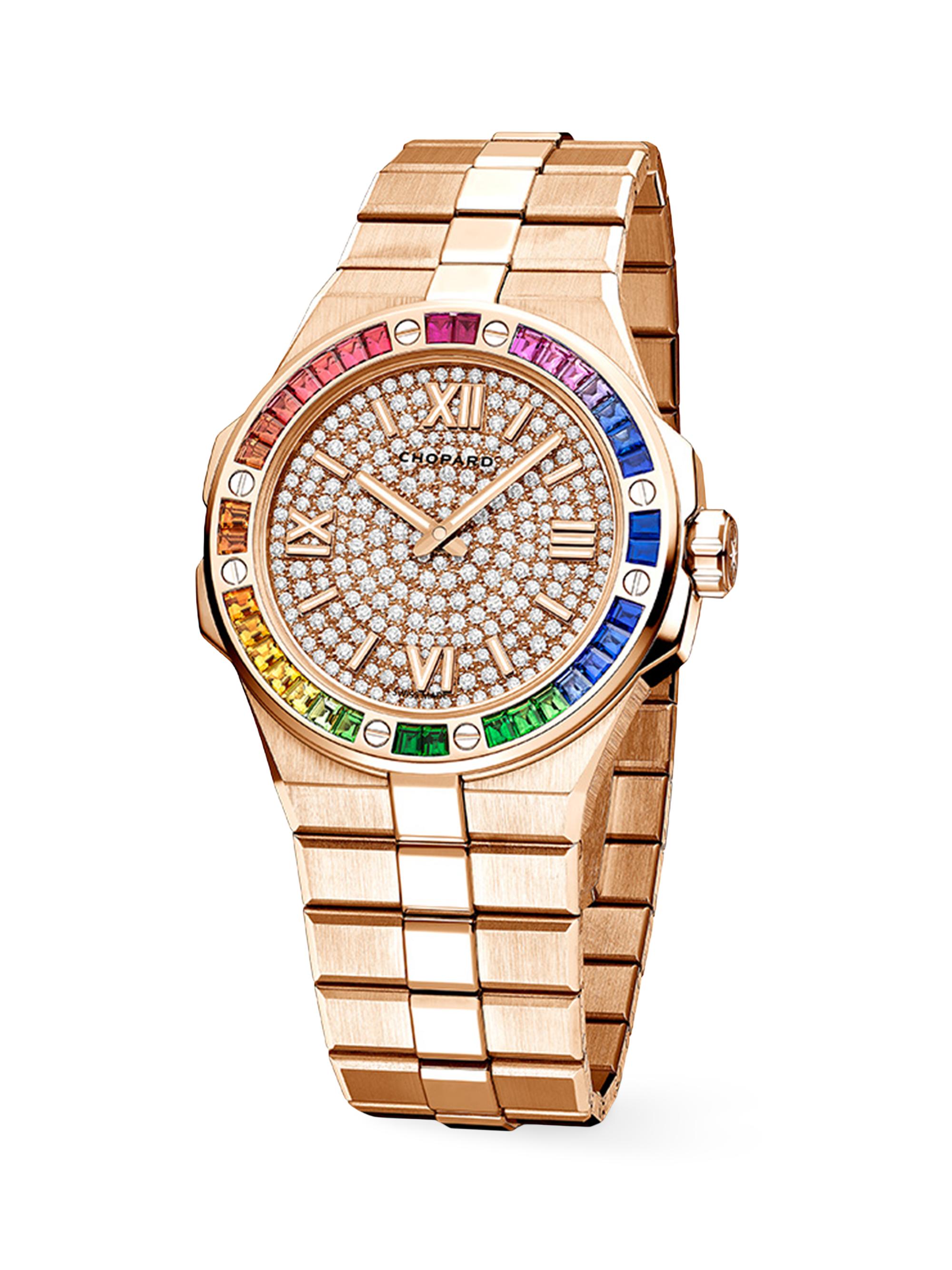 Chopard Alpine Eagle 18K Rose Gold, Rainbow Sapphire TCW