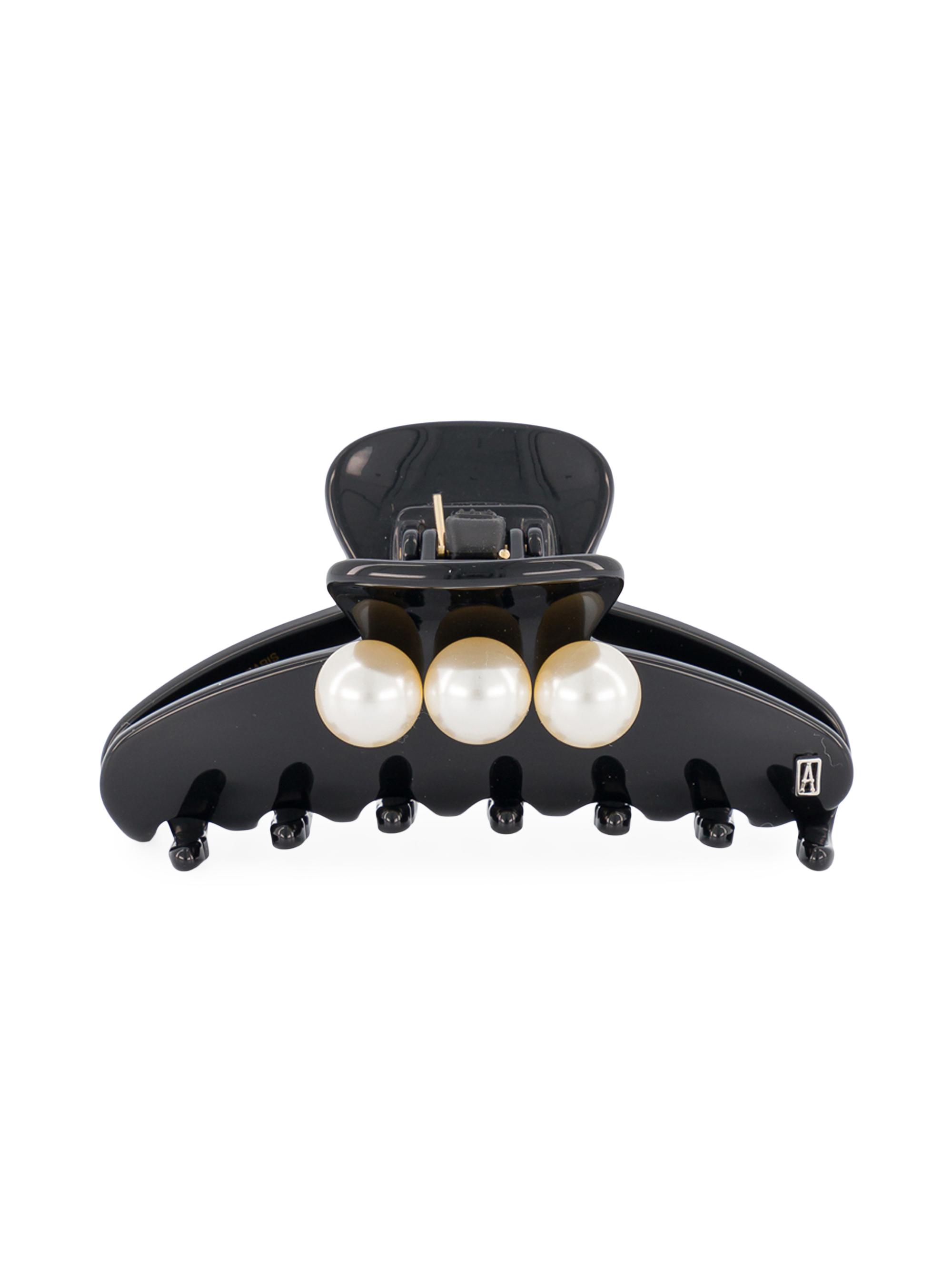 Alexandre de Paris Women's Timeless Imitation Pearl Claw Clip - Black Pearl