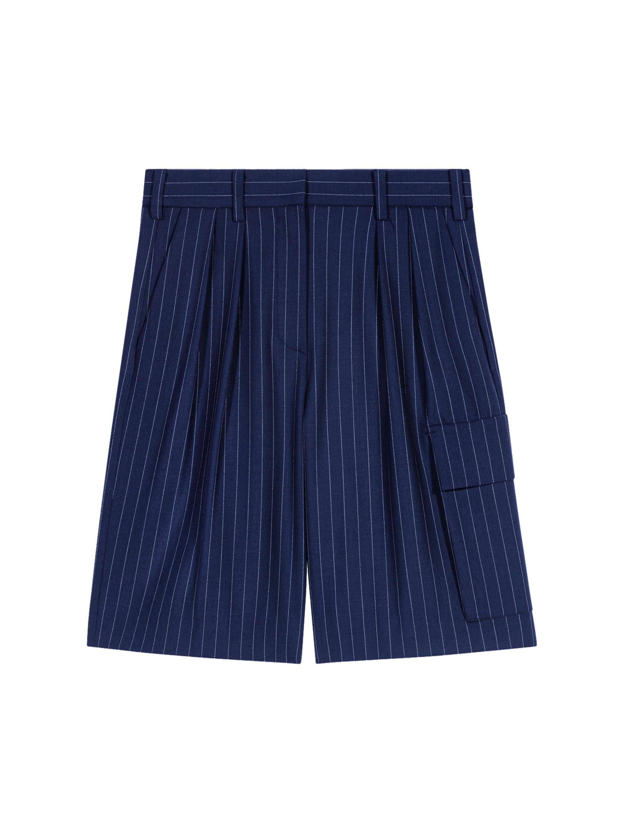 Maje Women's Striped Bermuda Shorts - Navy Tennis Stripe
