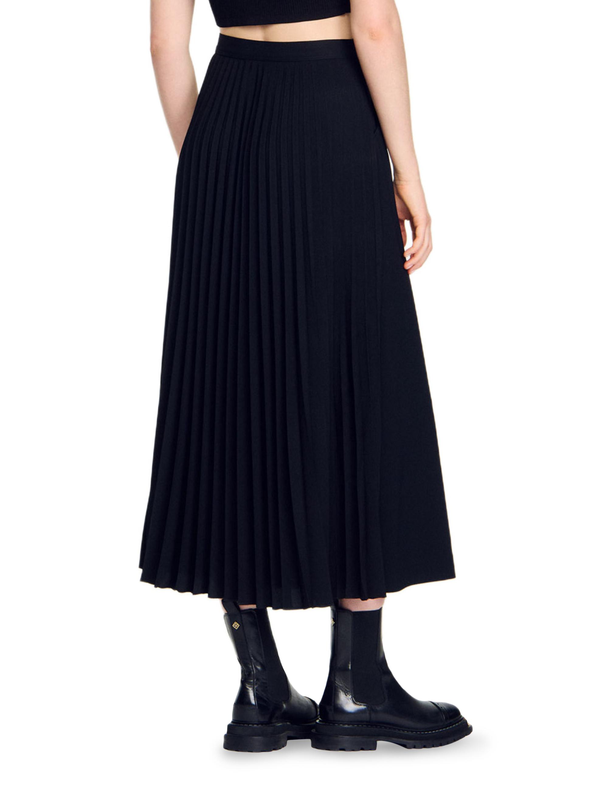 Sandro Curb Chain Buckle Pleated Skirt | Saks Fifth Avenue