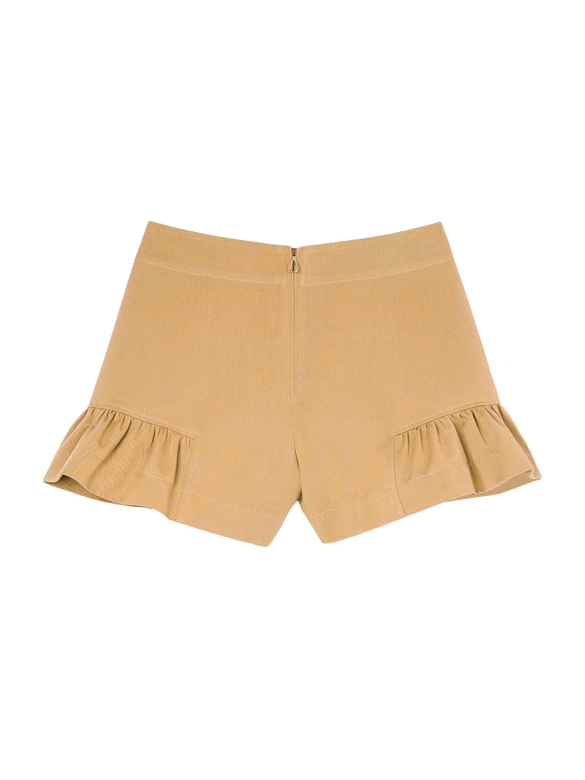 Sandro Women's Ruffled Shorts - Camel