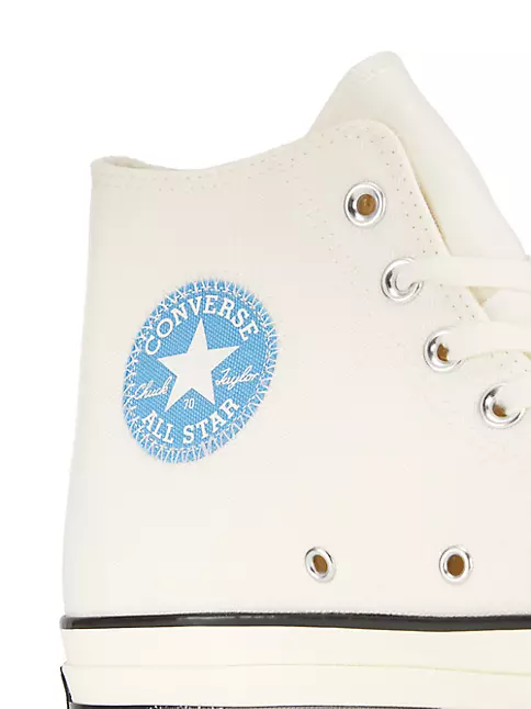Converse Men's Unisex Chuck 70 Patch High-Top Sneakers - Egret Light Blue Owl - Size 7