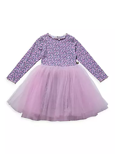 Un Deux Trois Little Girl's & Girl's Sequin Fitted Mini Dress Lilac