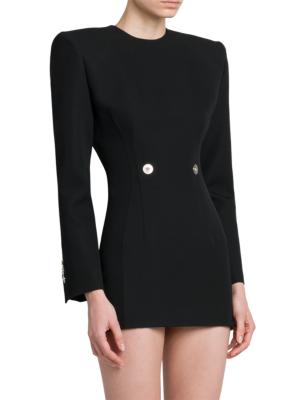 Wool Grain De Poudre Mini Dress