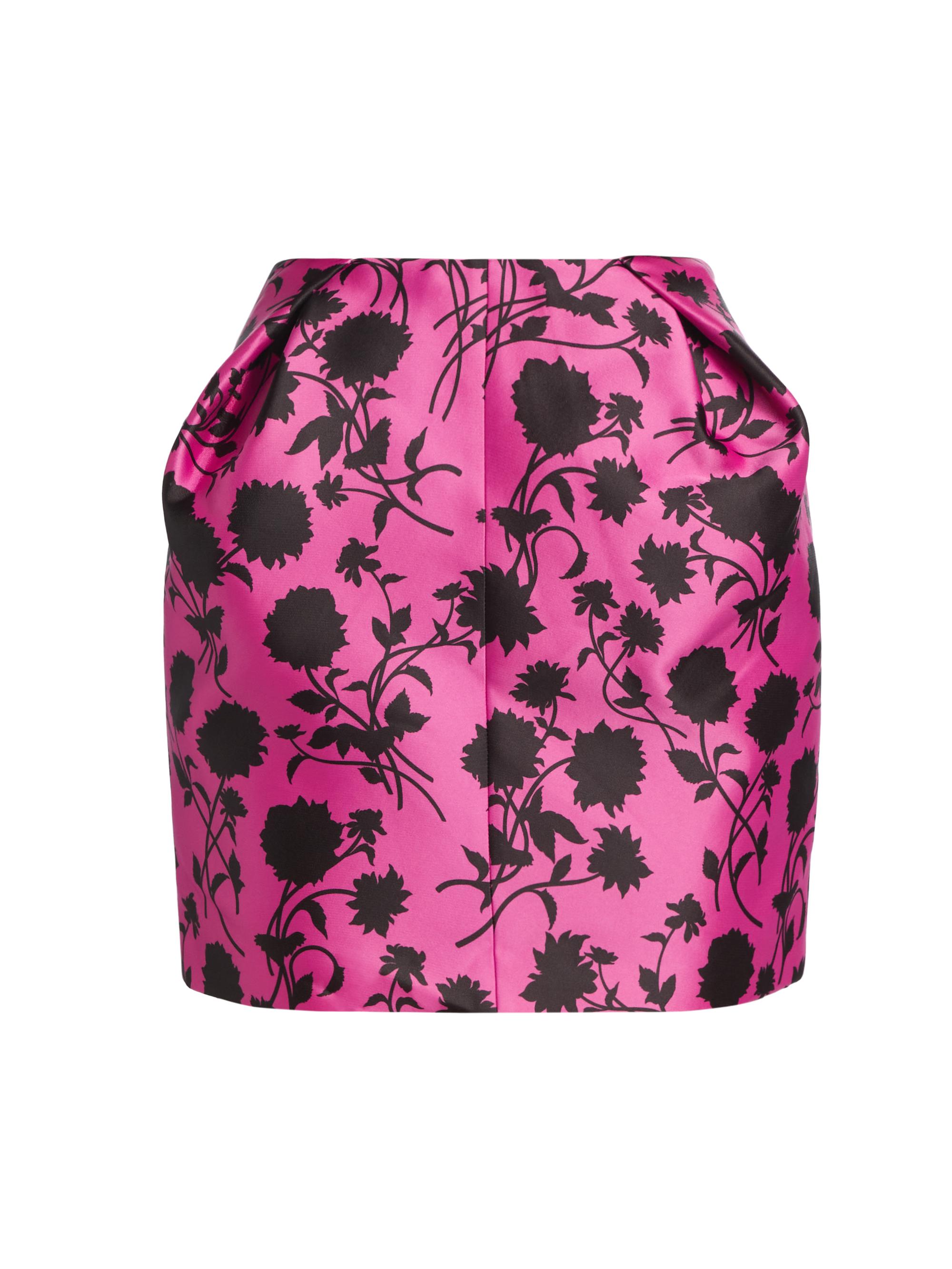 Versace Women's Silhouette Floral Ruched Miniskirt - Waterlily Black