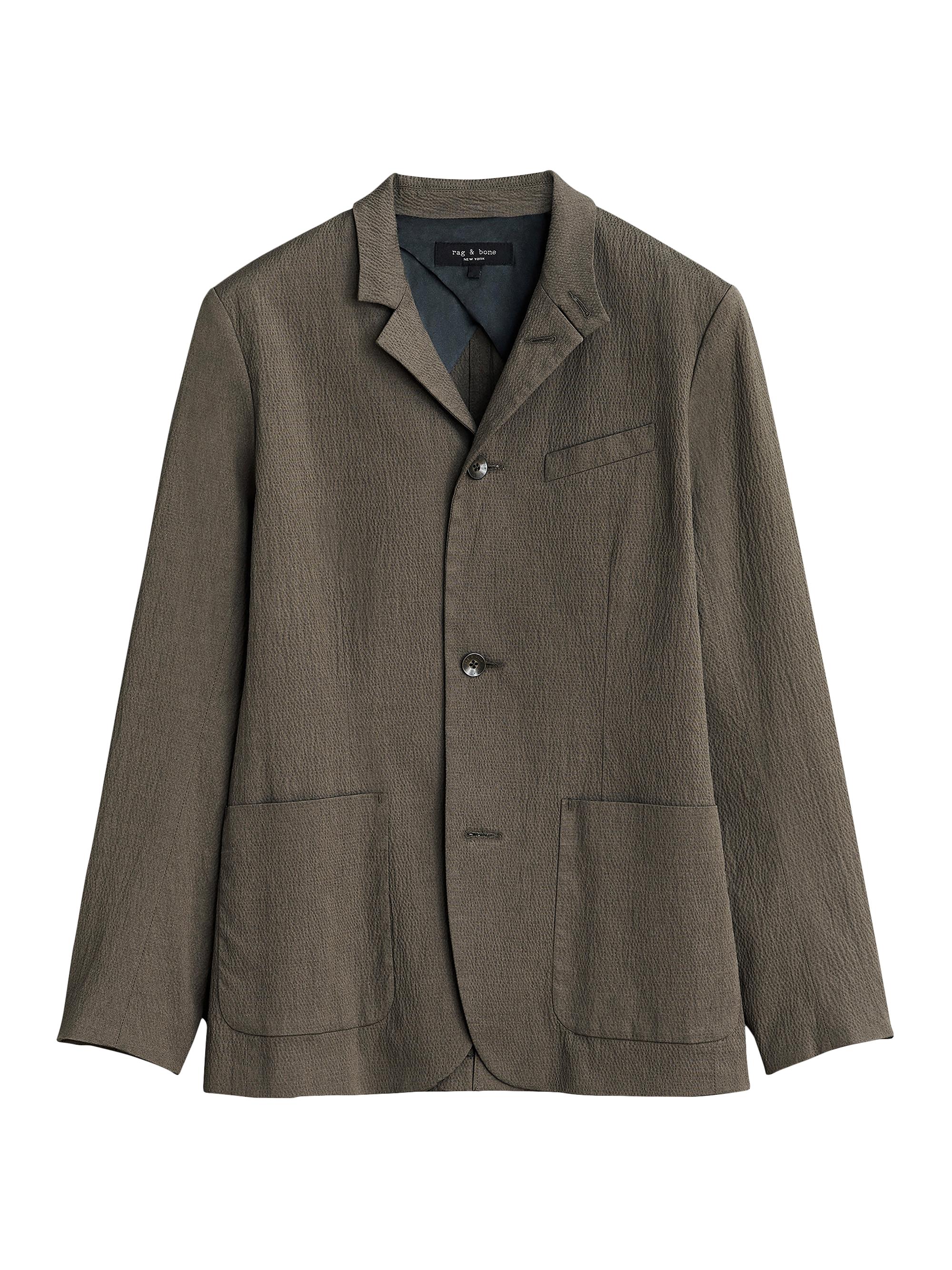 rag & bone Men's Linden Seersucker Blazer - Dark Grey