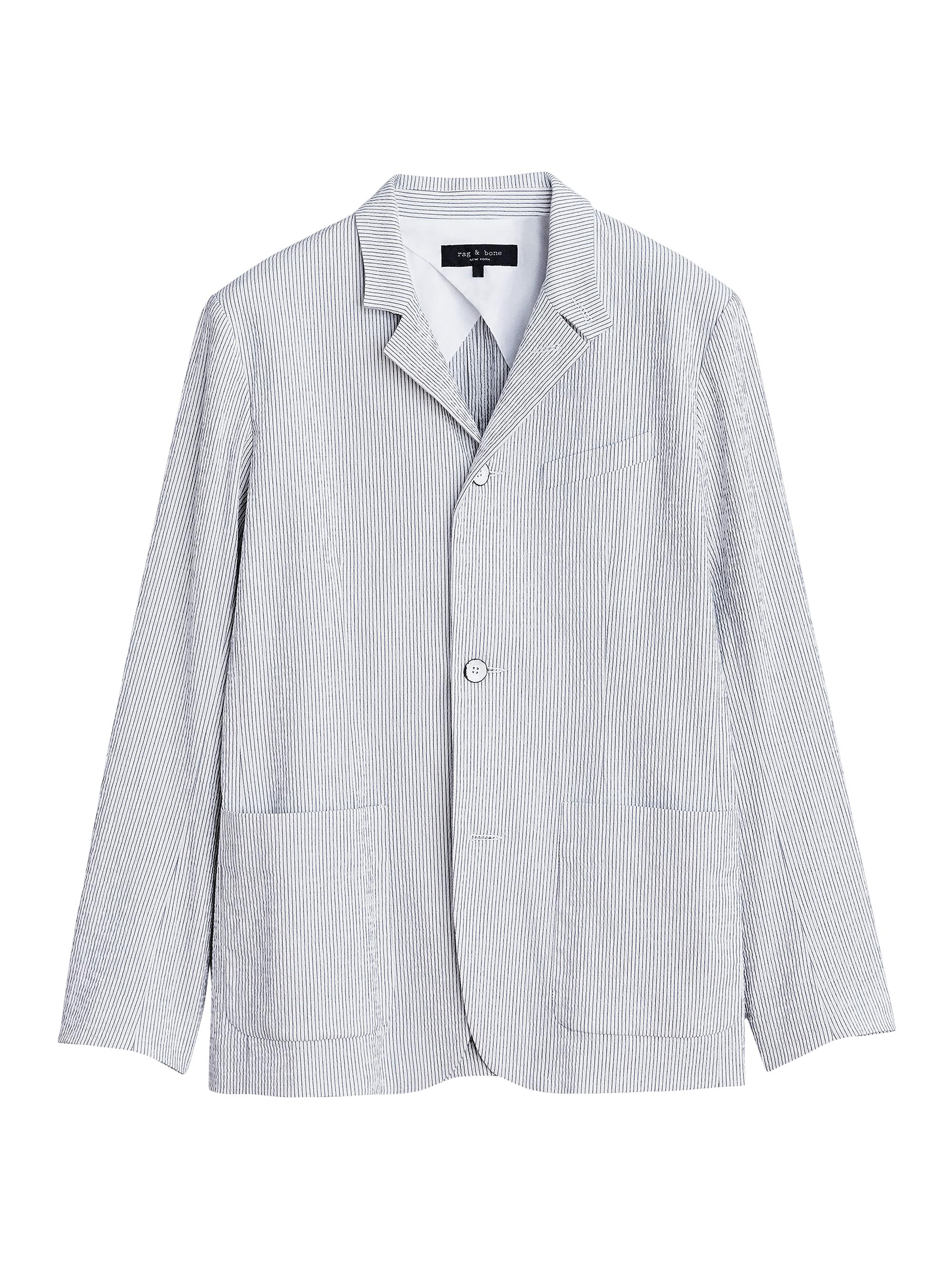 rag & bone Men's Linden Pinstriped Seersucker Three-Button Blazer - White Stripe