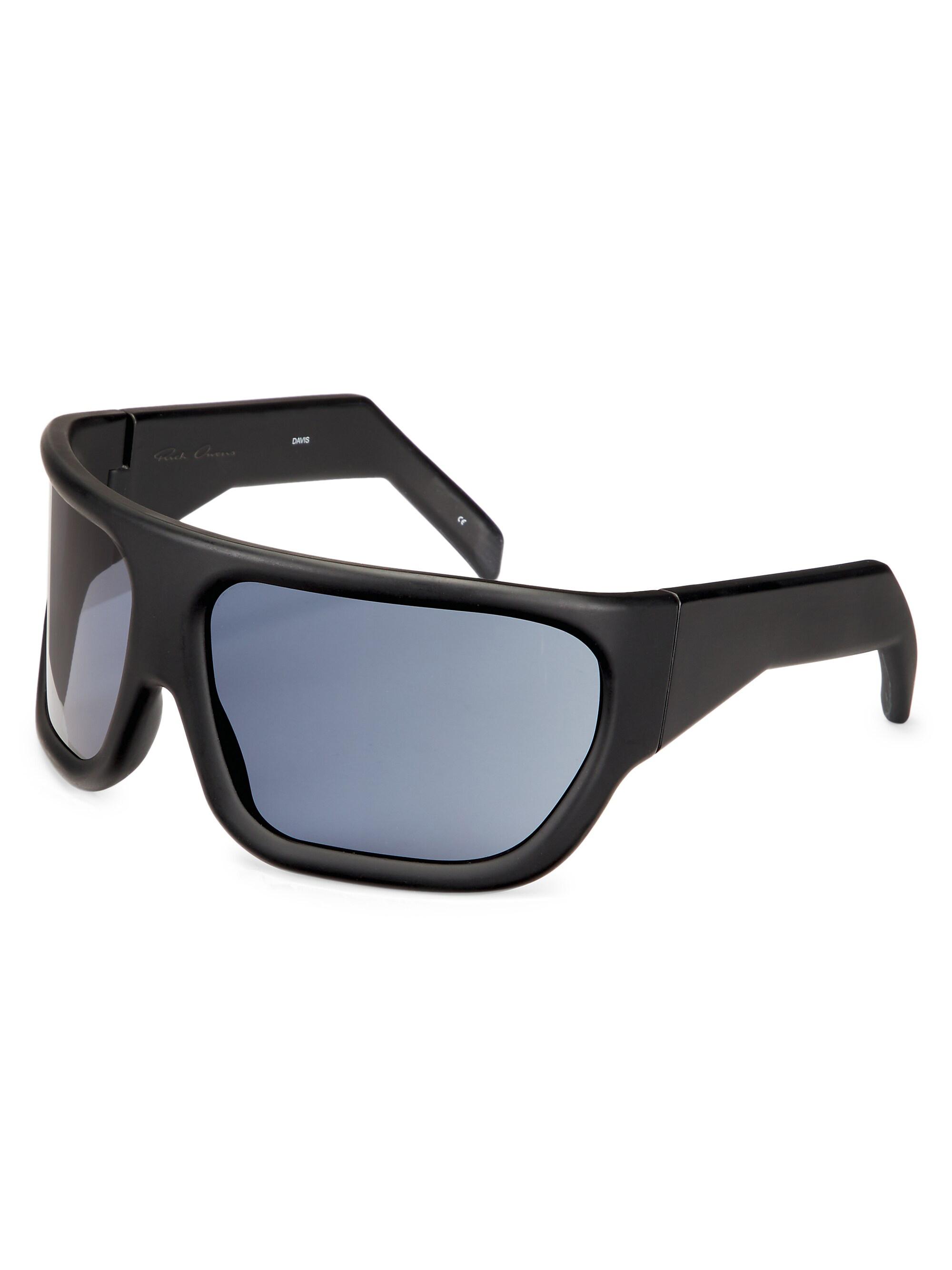 Rick Owens Men's Davis 60MM Shield Sunglasses - Black