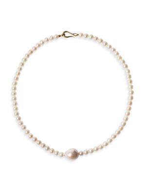 Mizuki 14kt yellow gold pearl anklet