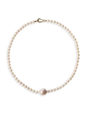 Mizuki 14kt yellow gold pearl anklet