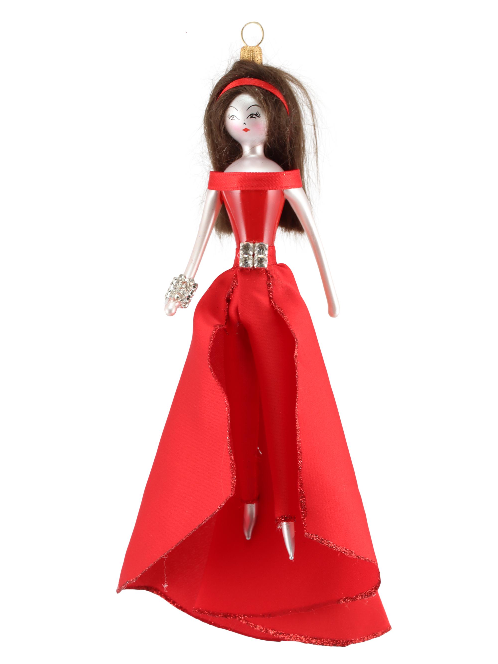 De Carlini Soffieria  Lady in a Red Gown Ornament