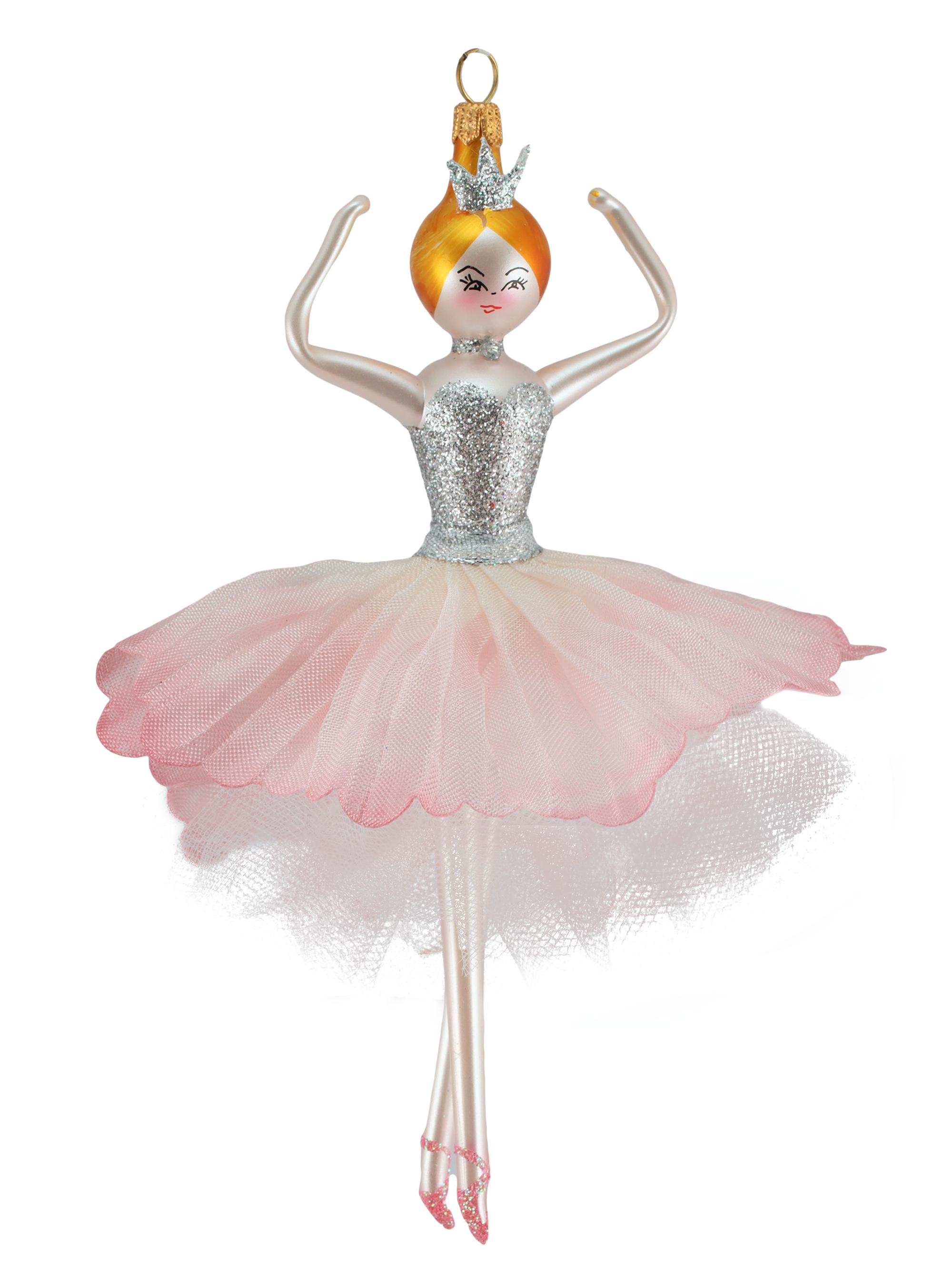 De Carlini Soffieria  Balllerina with a Pink-Silver Body Ornament