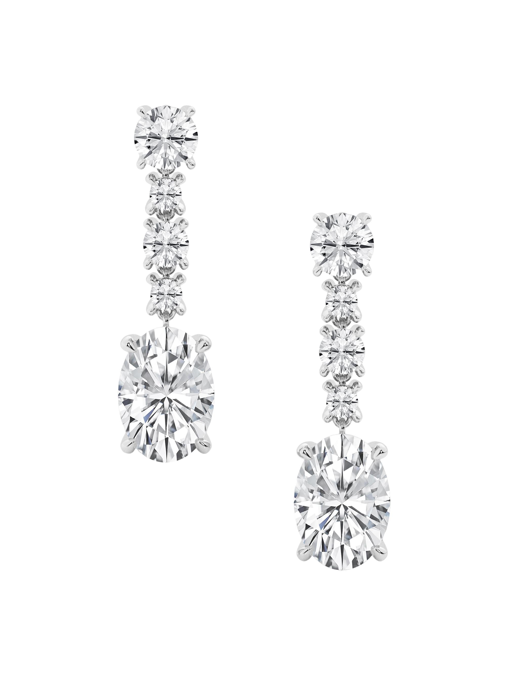 Saks Fifth Avenue Collection Women's 18K White Gold & 5.25 TCW Lab-Grown Diamond Drop Earrings - White Gold