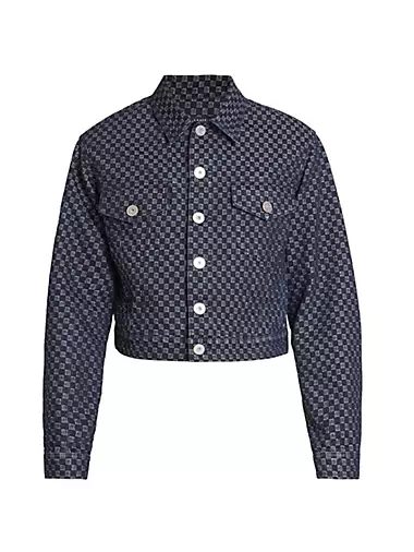 Balmain Monogram Denim Overshirt Shirt, Blouse in Blue for Men