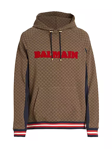 Balmain logo-print Hooded Robe - Black