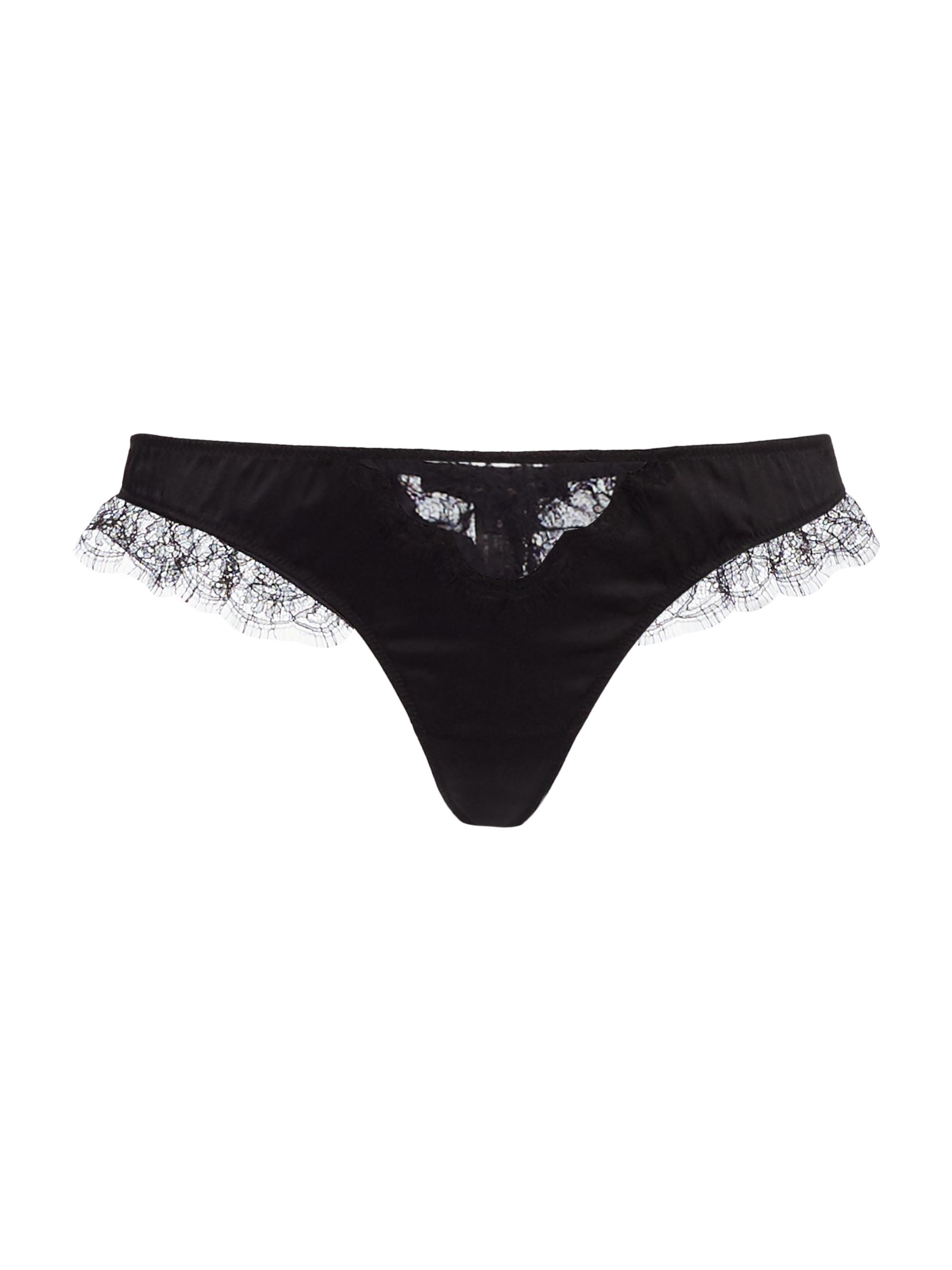 Kiki de Montparnasse Women's Lace Inset Thong - Black