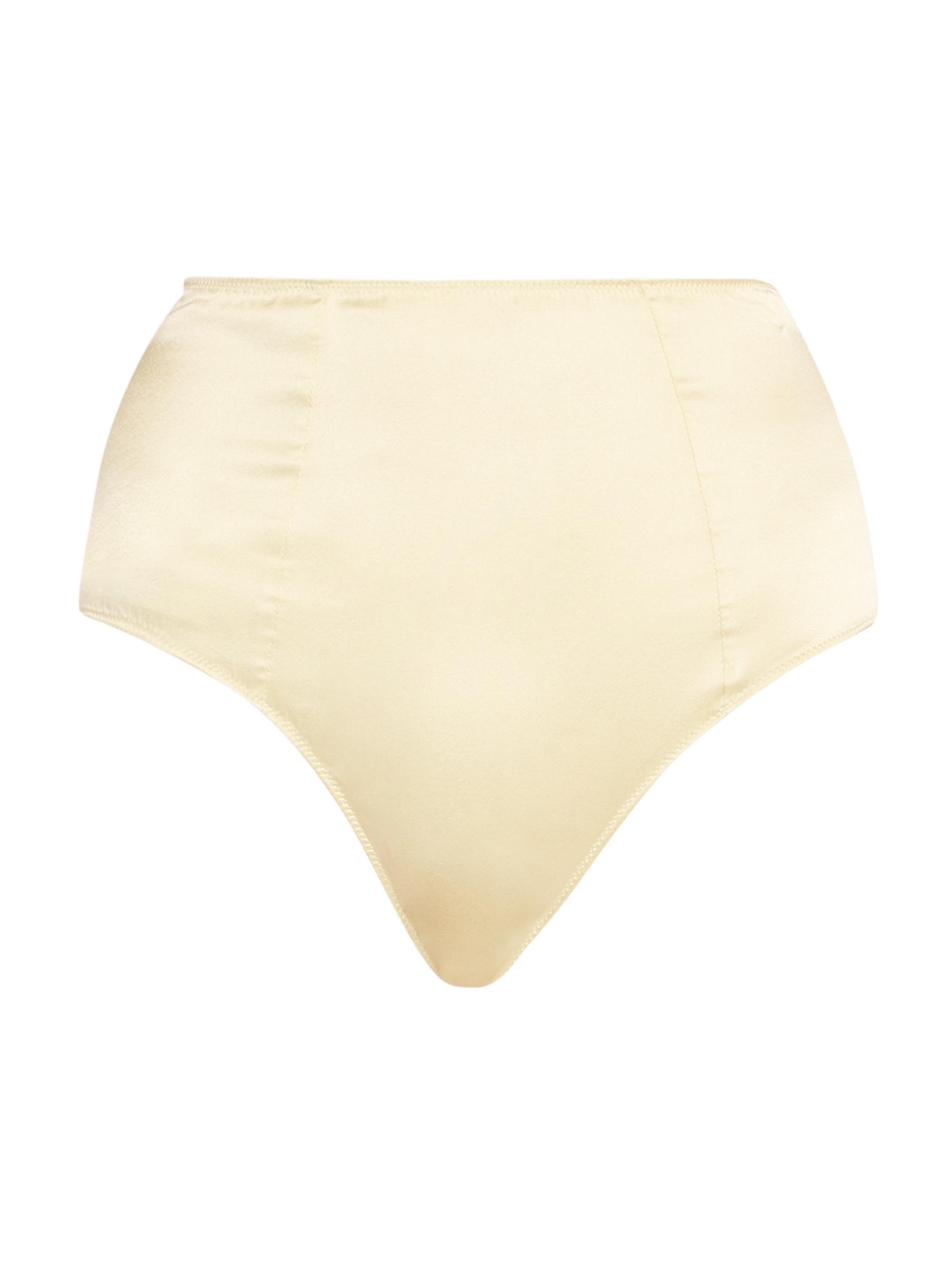 Kiki de Montparnasse Women's Tous Les Jours High-Waist Stretch-Silk Brief - Yellow