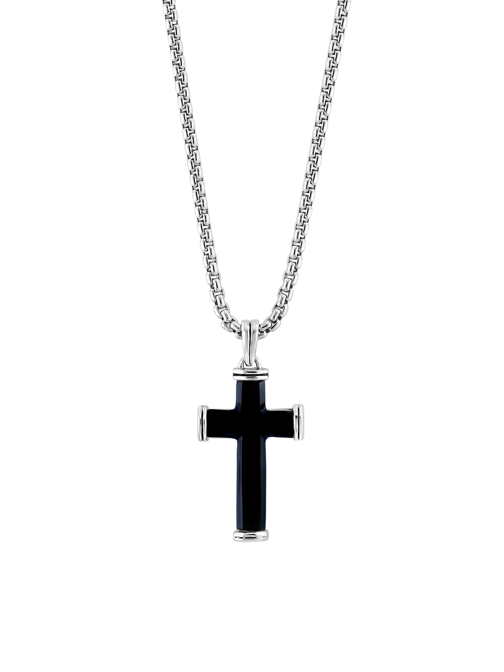 Saks Fifth Avenue Collection 925 Sterling Silver Onyx Cross