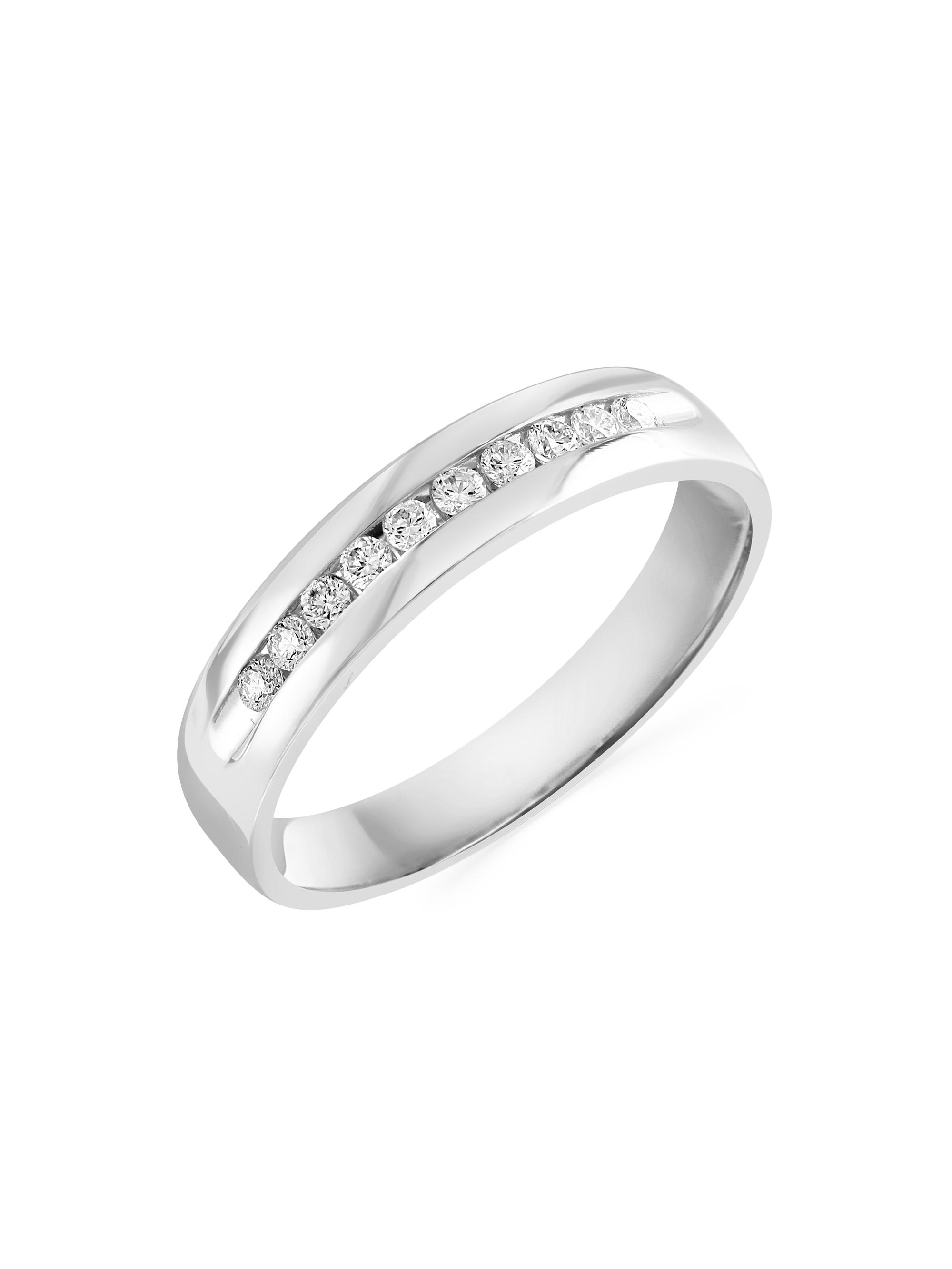 Saks Fifth Avenue Collection Men's COLLECTION Diamond & 14K White Gold Ring - Silver