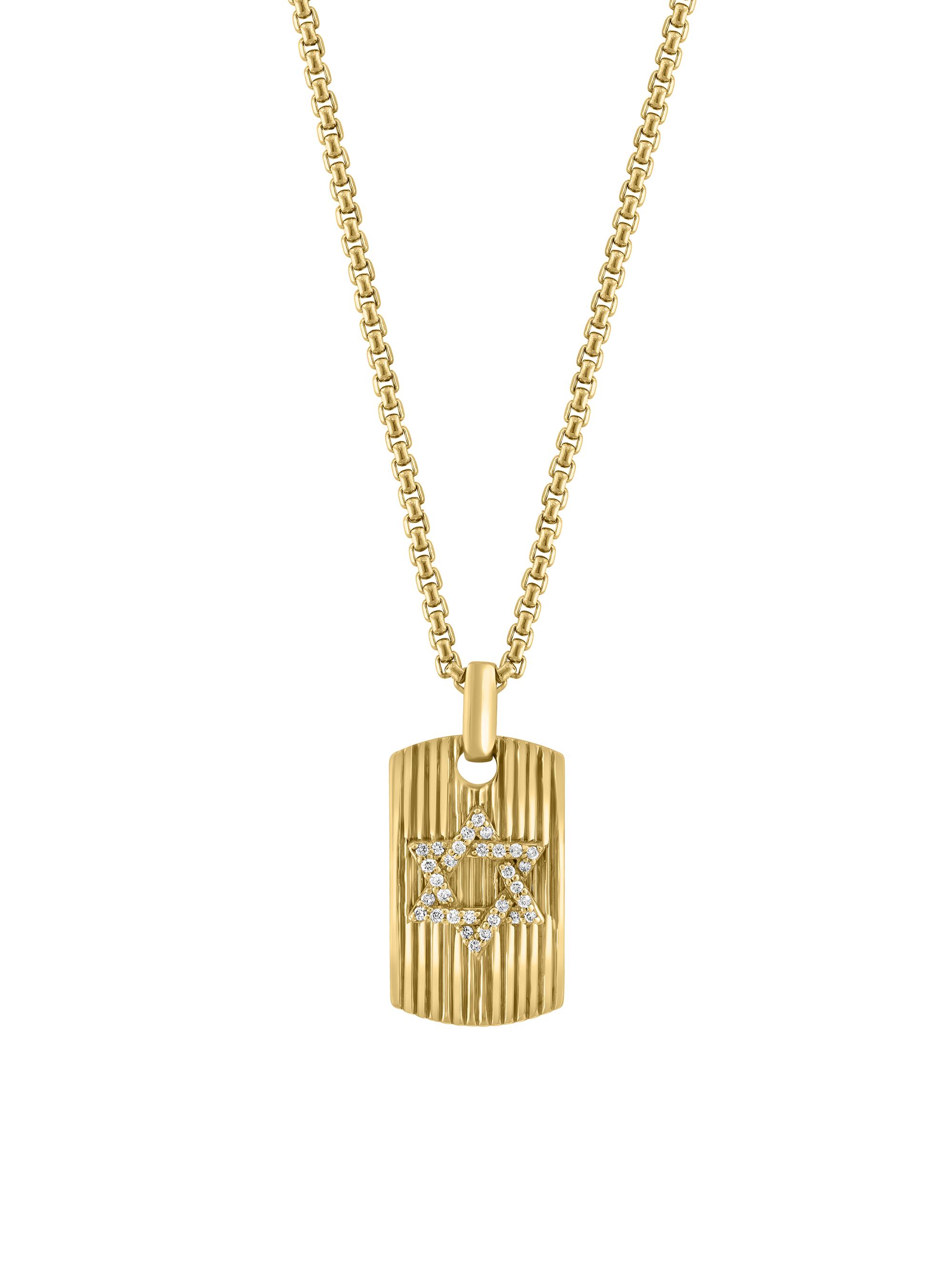 Saks Fifth Avenue Collection Men's COLLECTION 14K Yellow Gold & 0.15 TCW Diamond Pendant Necklace - Gold