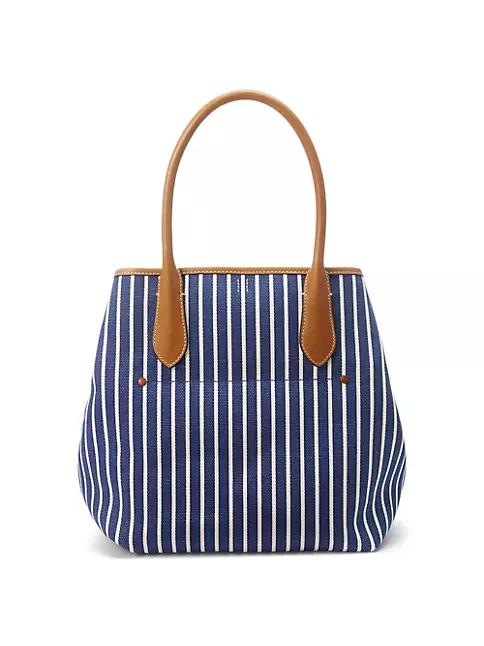 Dolce & Gabbana Light Blue Blue and White Striped Tote Bag