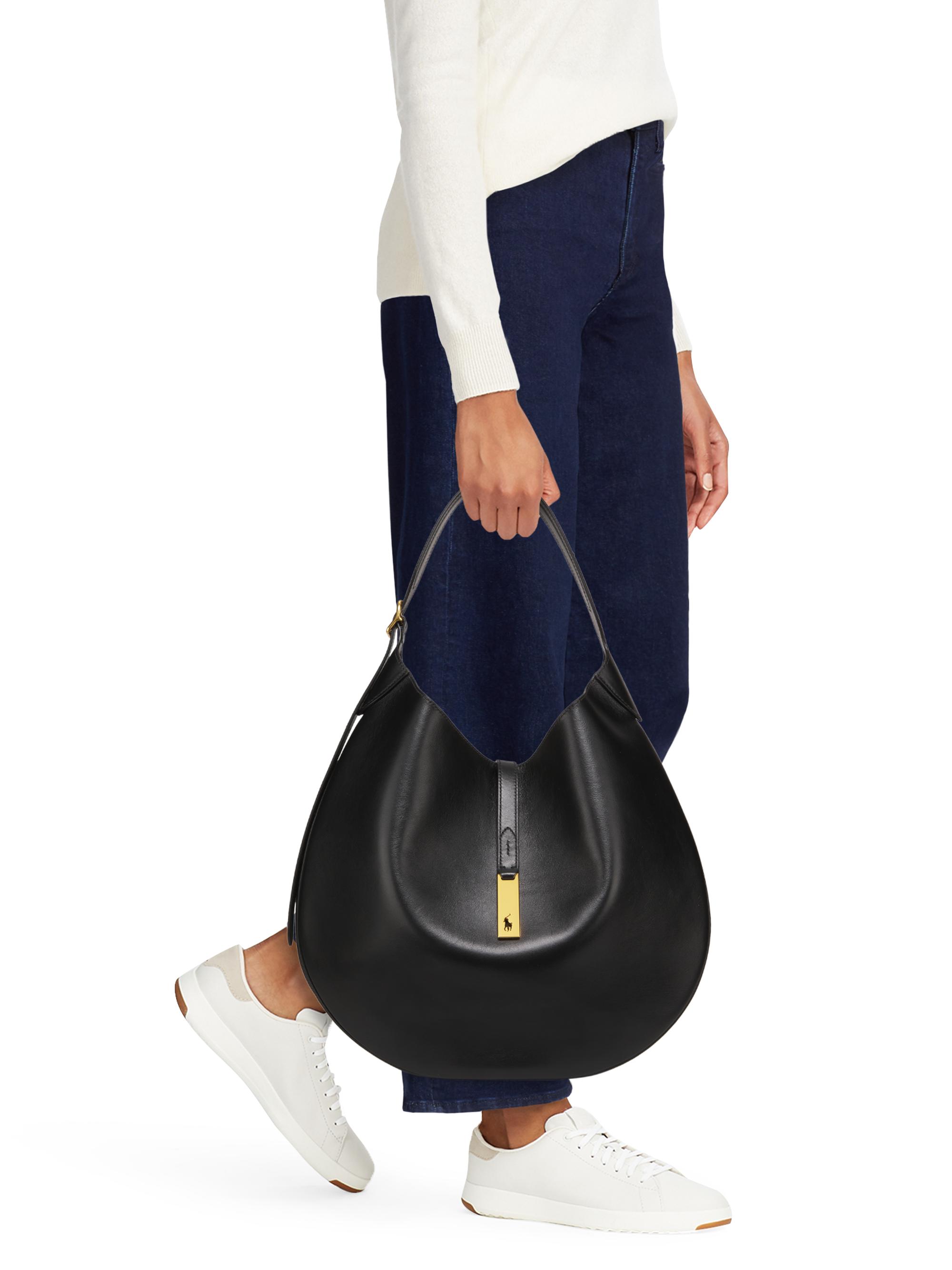 Polo Ralph Lauren Large Polo ID Leather Shoulder Bag | Saks Fifth