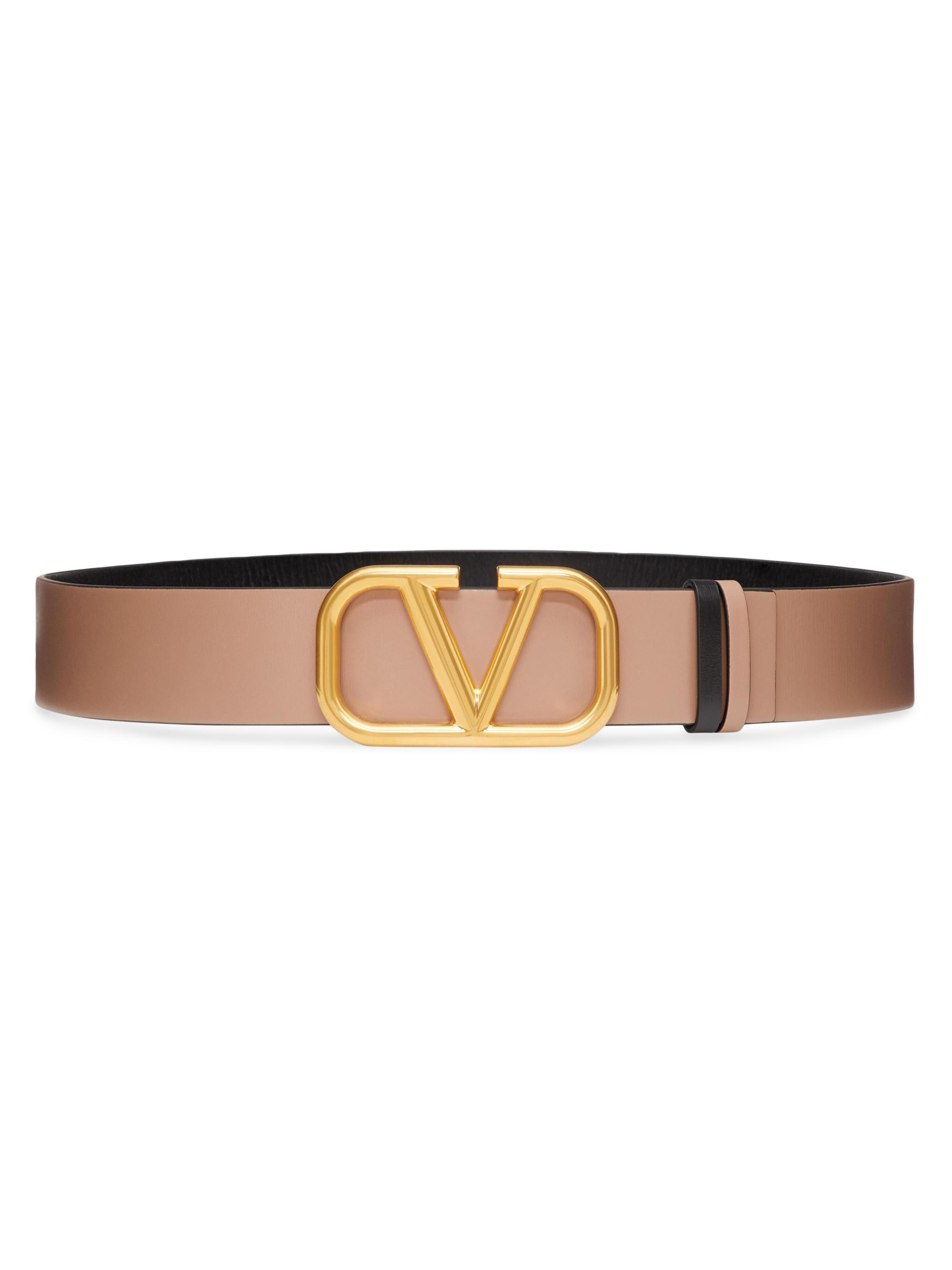 Valentino Garavani VLogo Signature Reversible Belt in Metallic and
