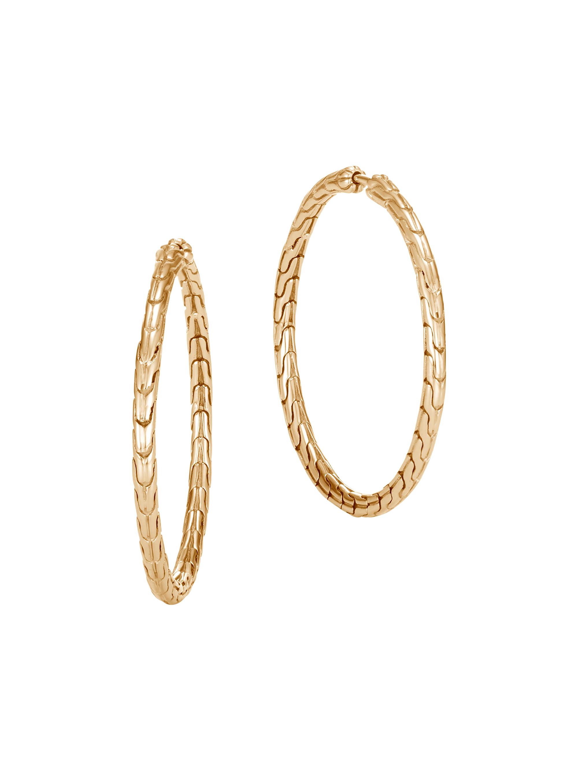 John Hardy Women's Classic Chain 18K Gold Hoops - Gold