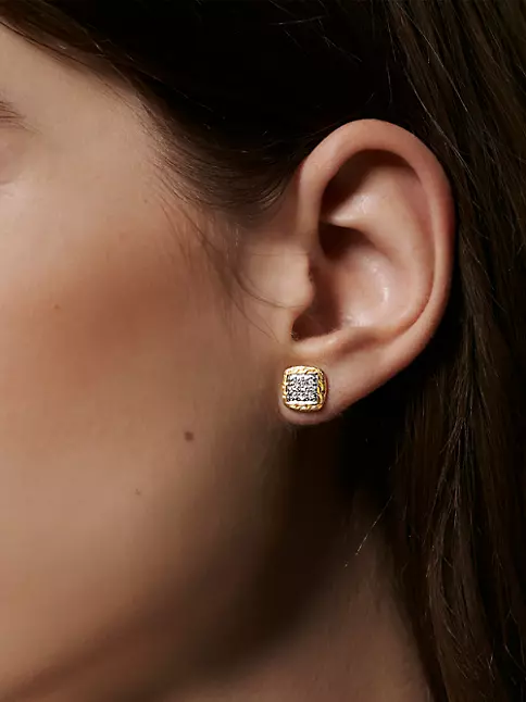 18k Gold Chanel Inspired Stud Earring