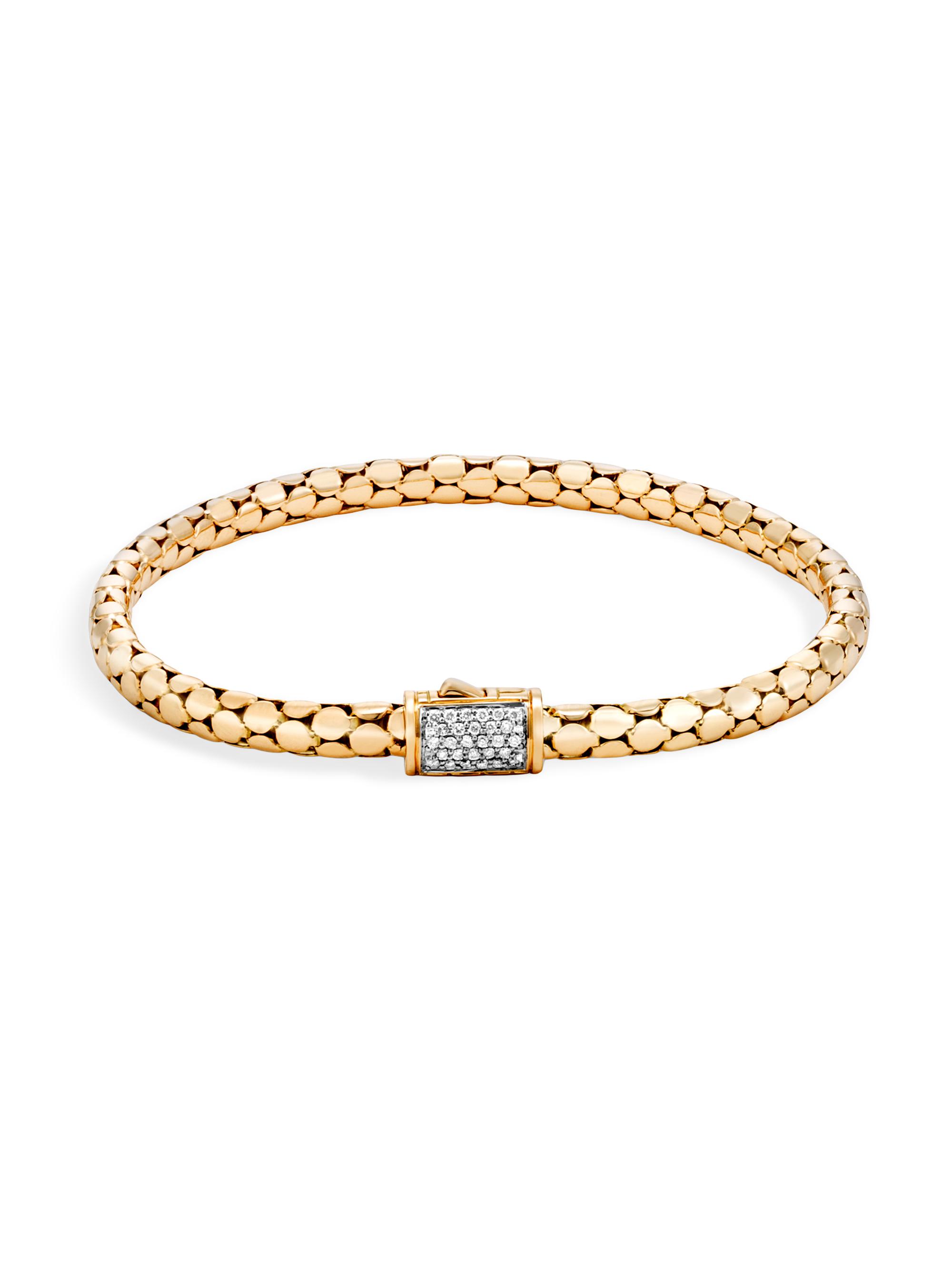 John Hardy Women's Dot 18K Gold & Diamond Bracelet - Gold