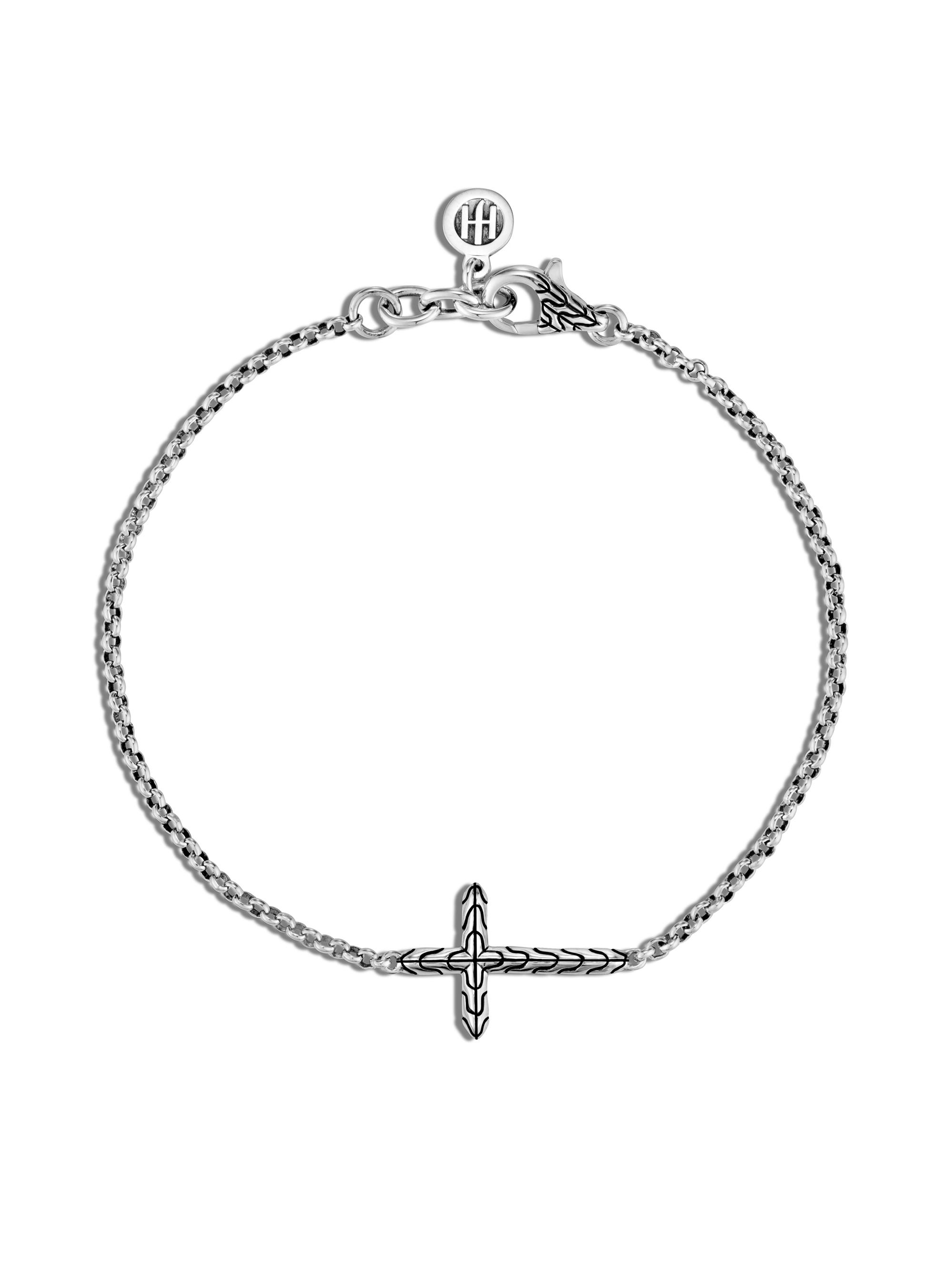 John Hardy Women's Classic Chain Sterling Silver Carved Cross Bracelet - Silver