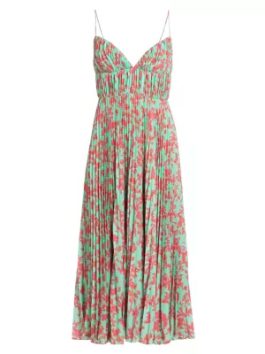 Shop Amur Floral Pleated Maxi Dress | Saks Fifth Avenue