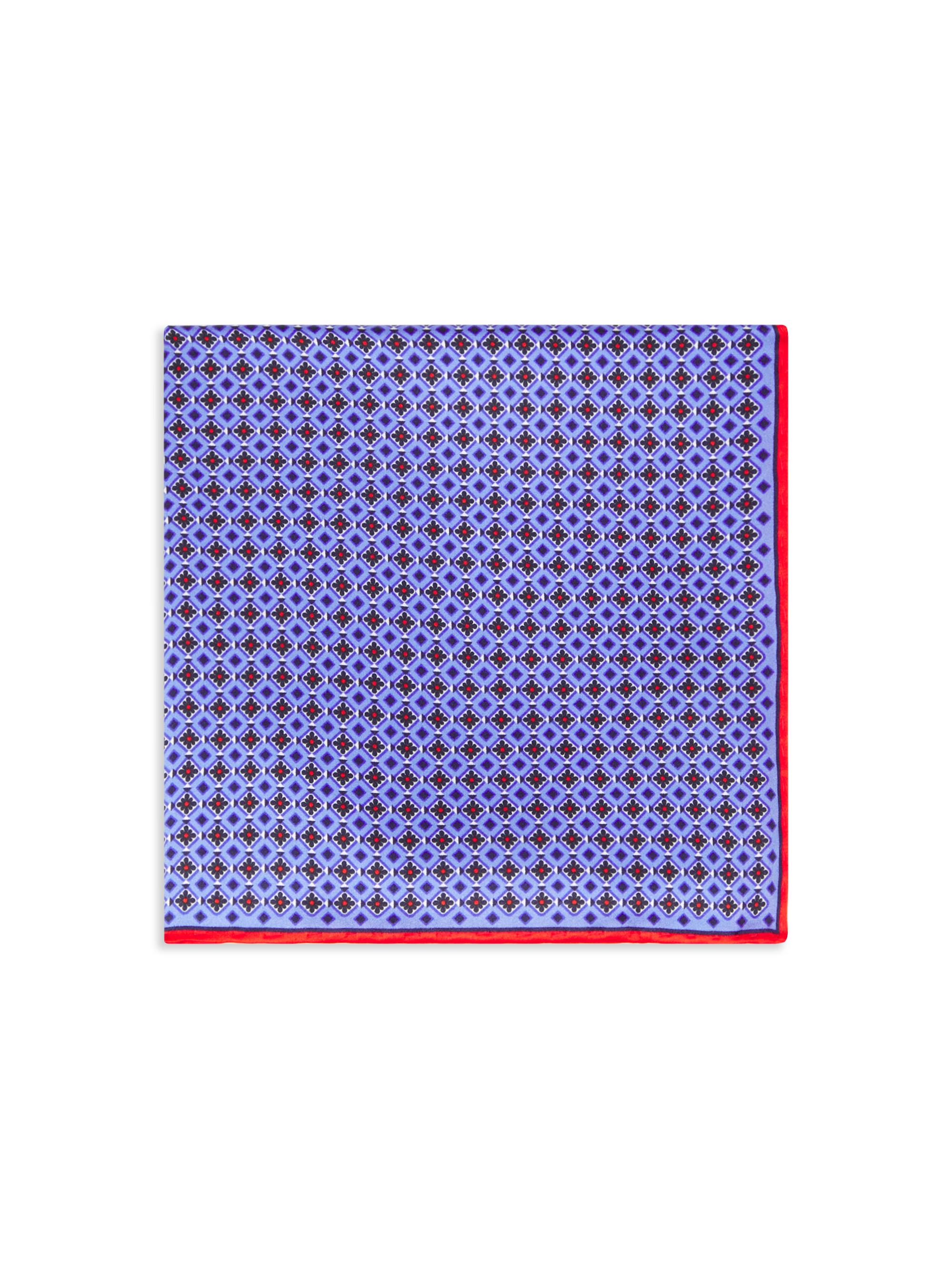 Canali Men's Floral Silk Pocket Square - Blue