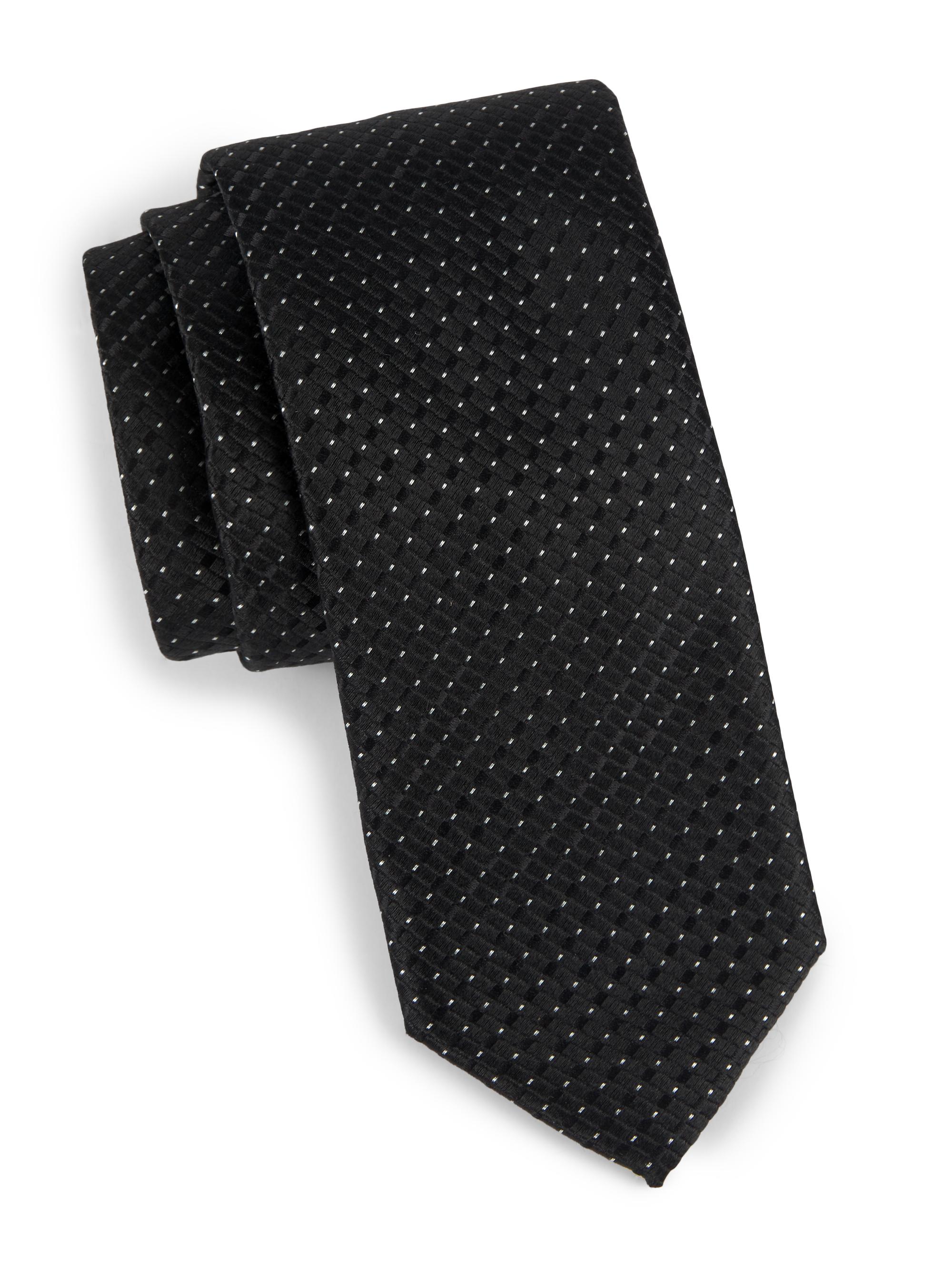 Canali Men's Neat Silk Tie - Black