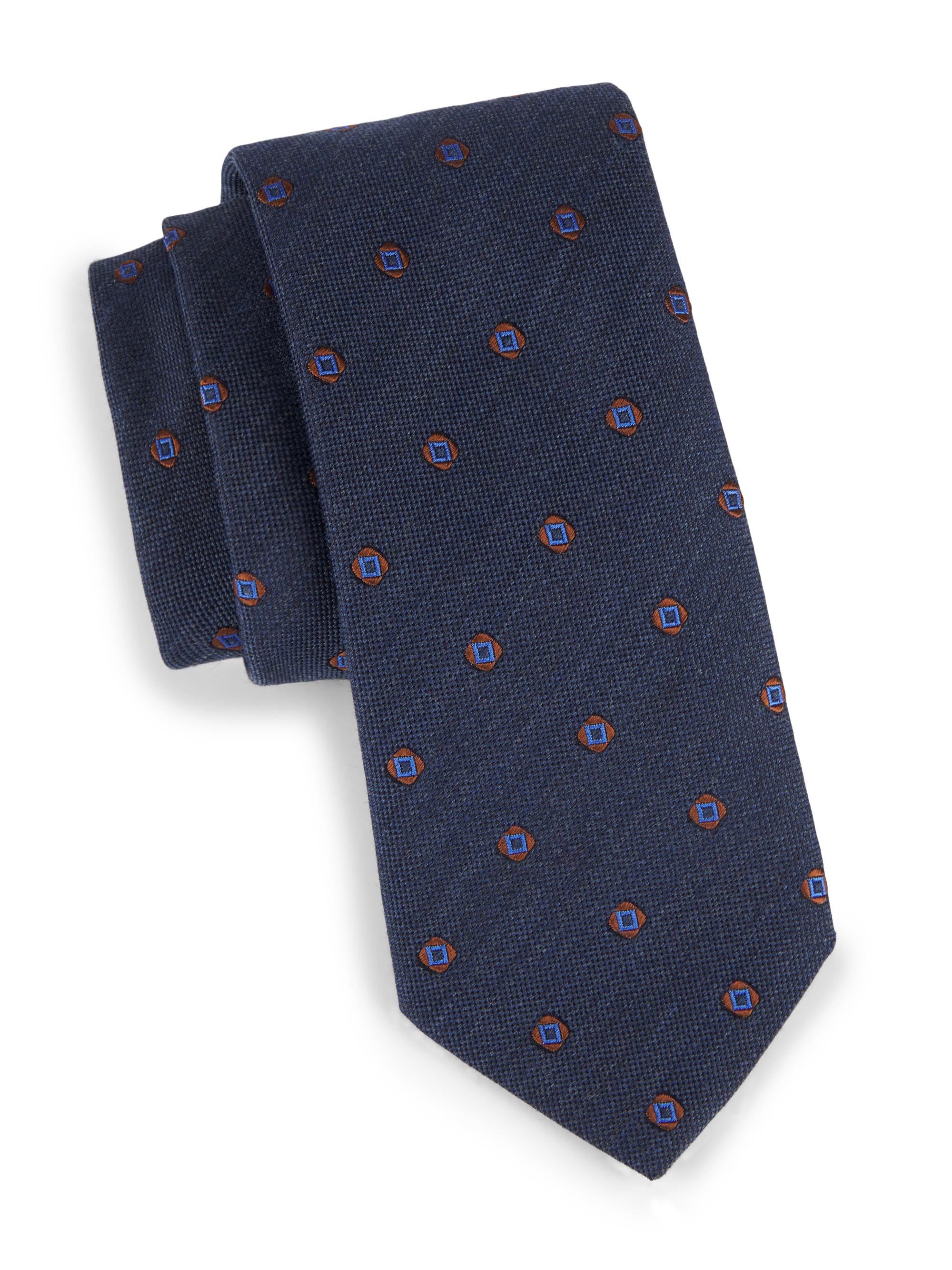 Canali Men's Medallion Silk Tie - Blue