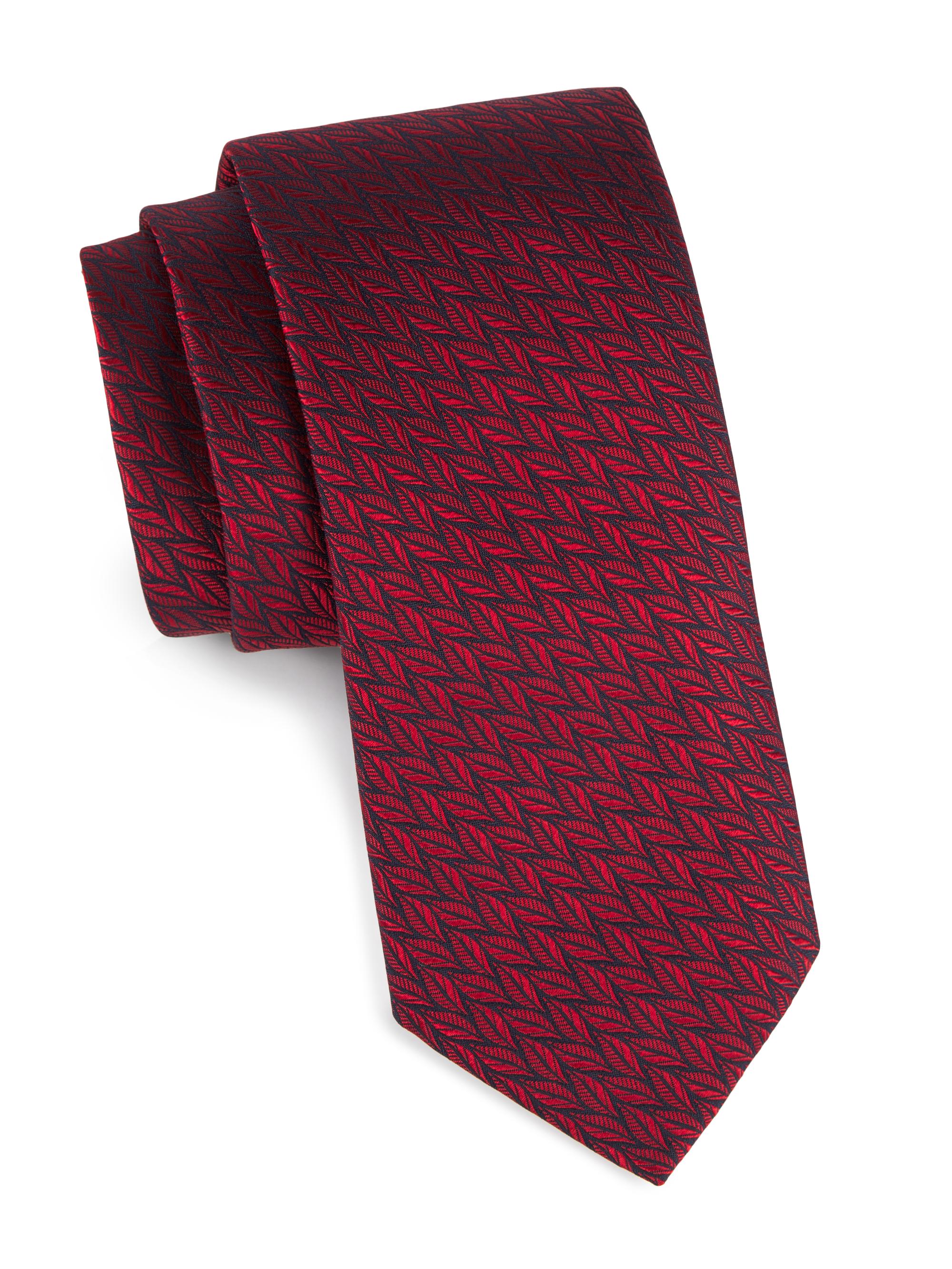 Canali Men's Leaf Silk Tie - Blue