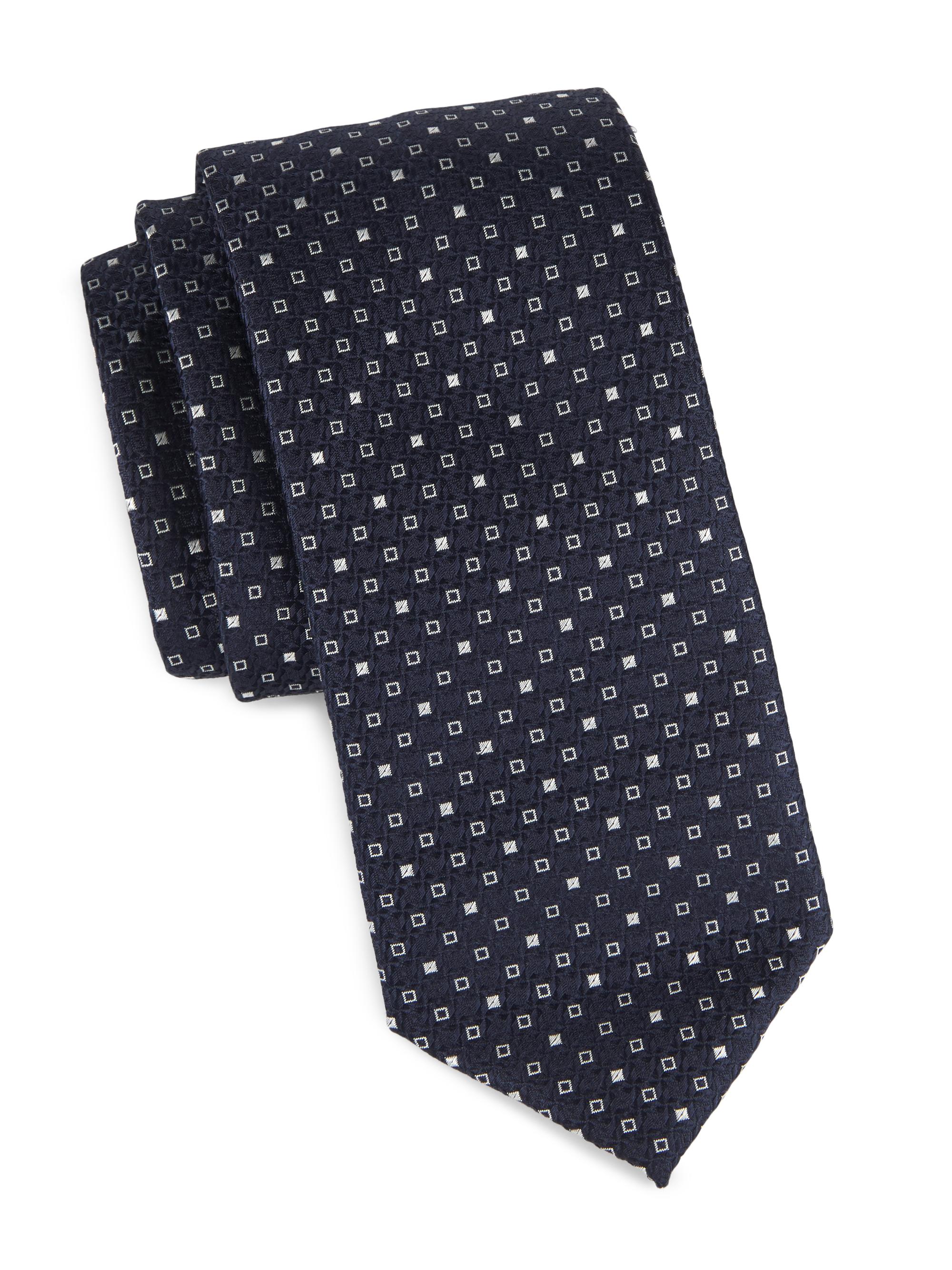 Canali Men's Silk Neck Tie - Dark Blue