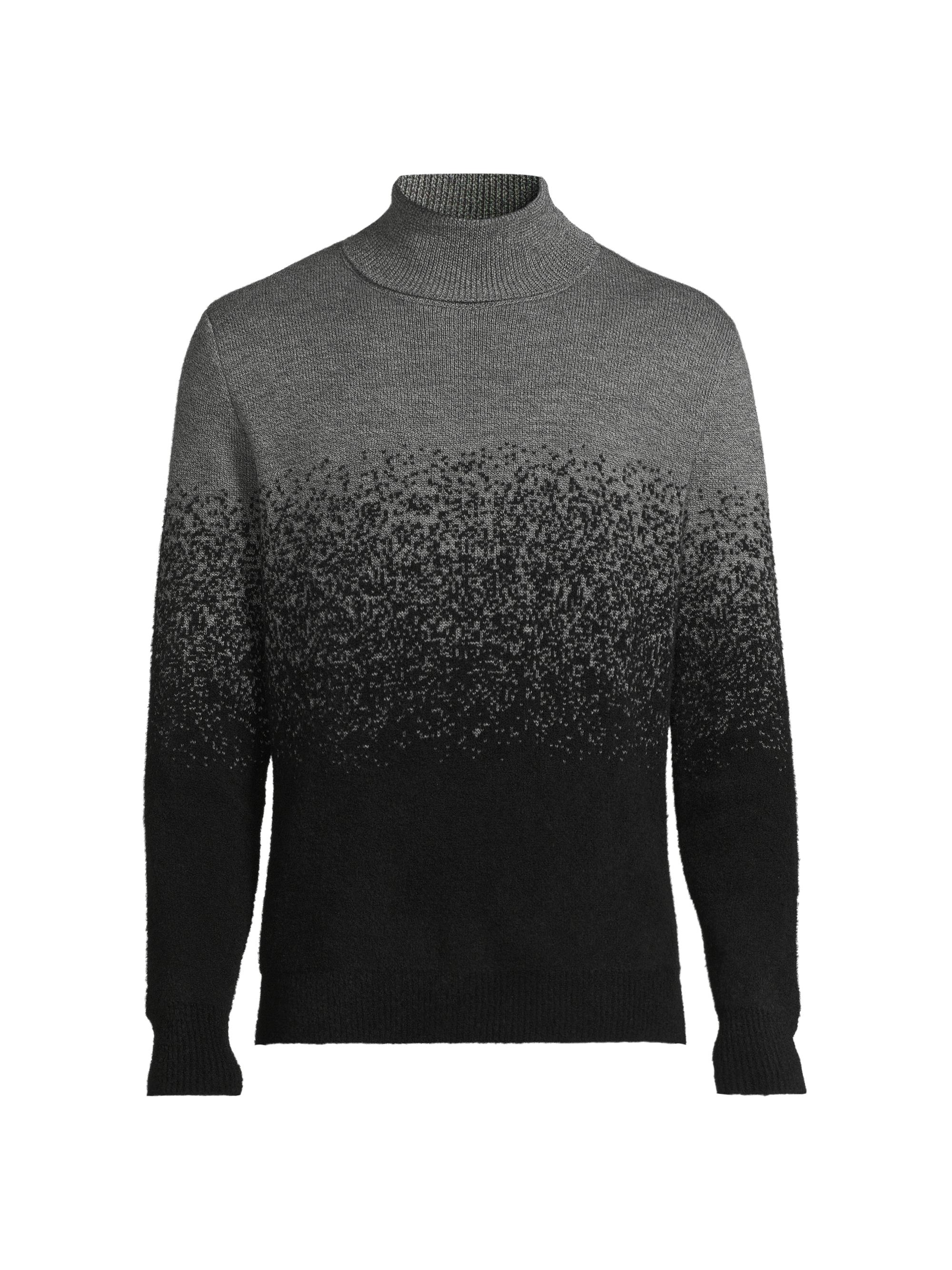 Canali Men's Gradient Wool-Blend Turtleneck Sweater - Dark Grey