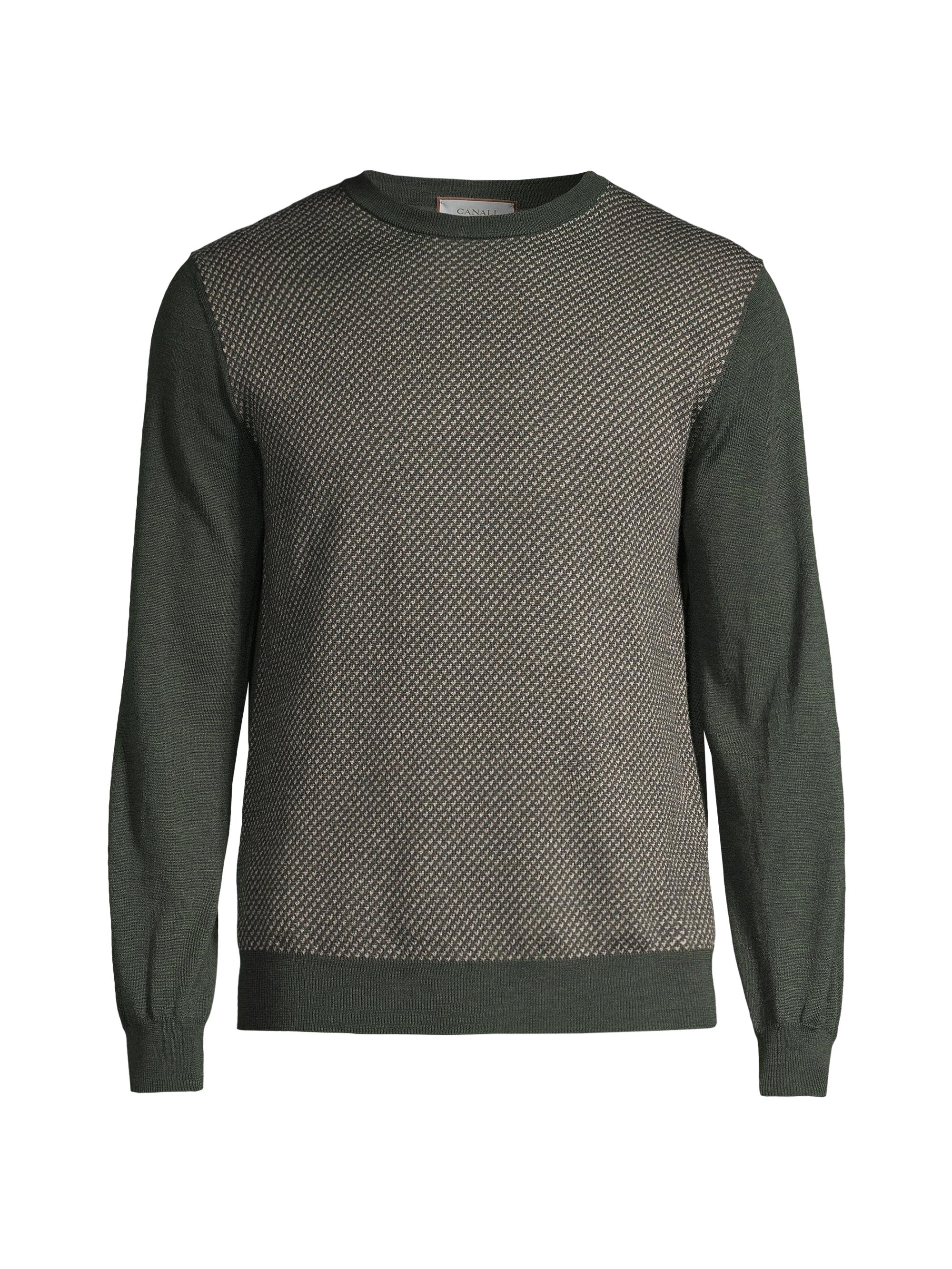 Canali Men's Wool Crewneck Sweater - Green