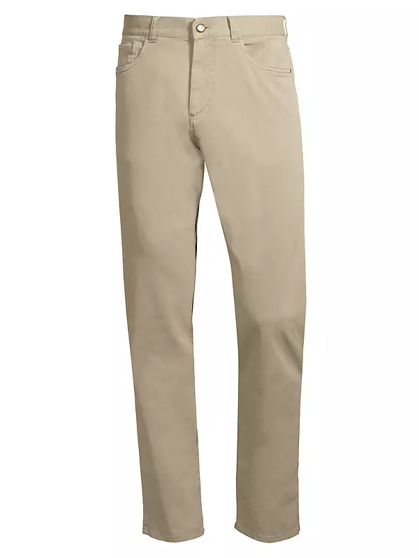 Shop Canali Garment-Dyed Five-Pocket Pants