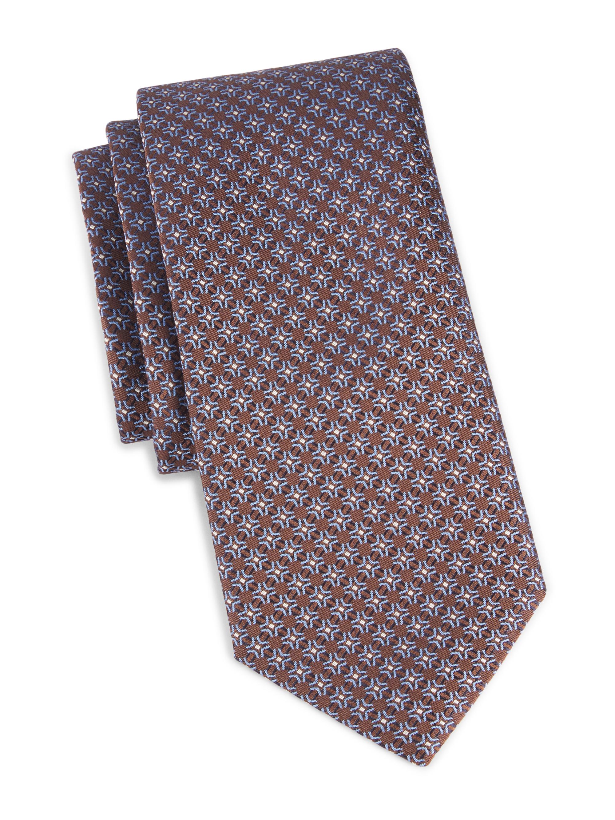Canali Men's Neat Silk Tie - Orange