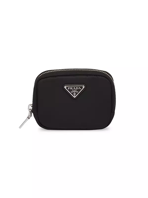 Prada Black Nylon and Leather Logo Flap Wallet on Strap Prada