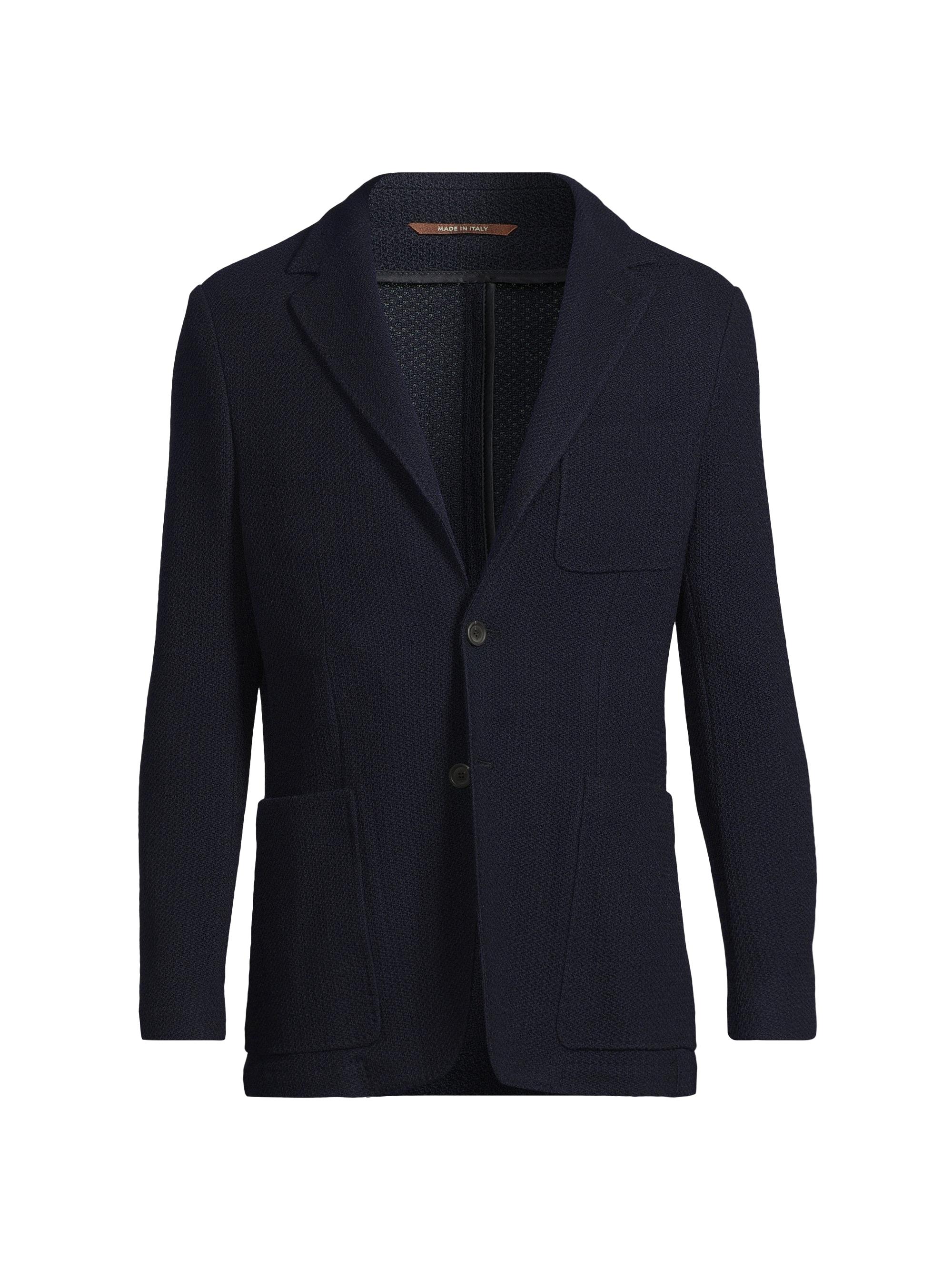 Canali Men's Knit Wool Jersey Jacket - Navy
