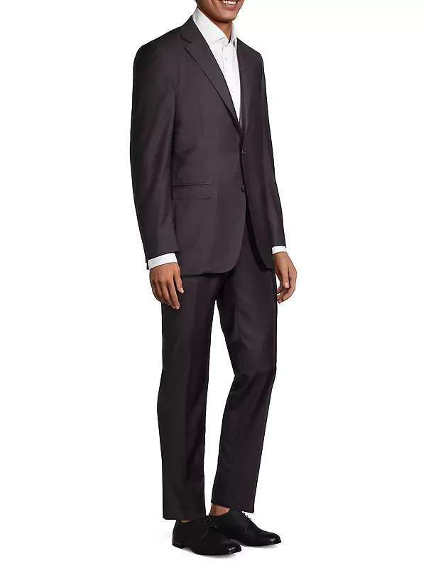Shop Canali Milano Solid Modern-Fit Wool Suit