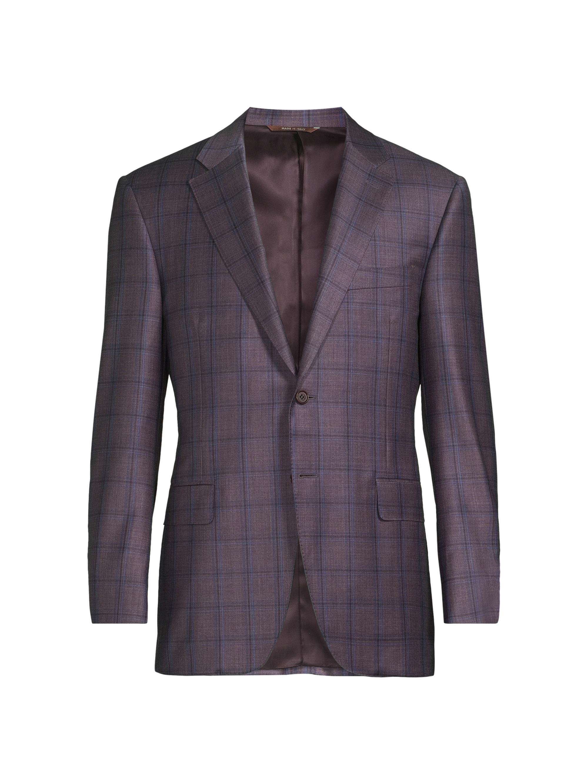 Canali Men's Siena Plaid Wool Sportcoat - Purple