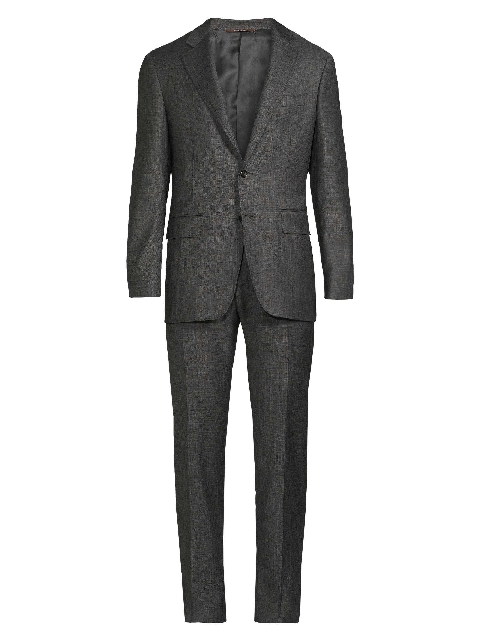Canali Men's Kei Lined Solid Wool Suit - Dark Grey