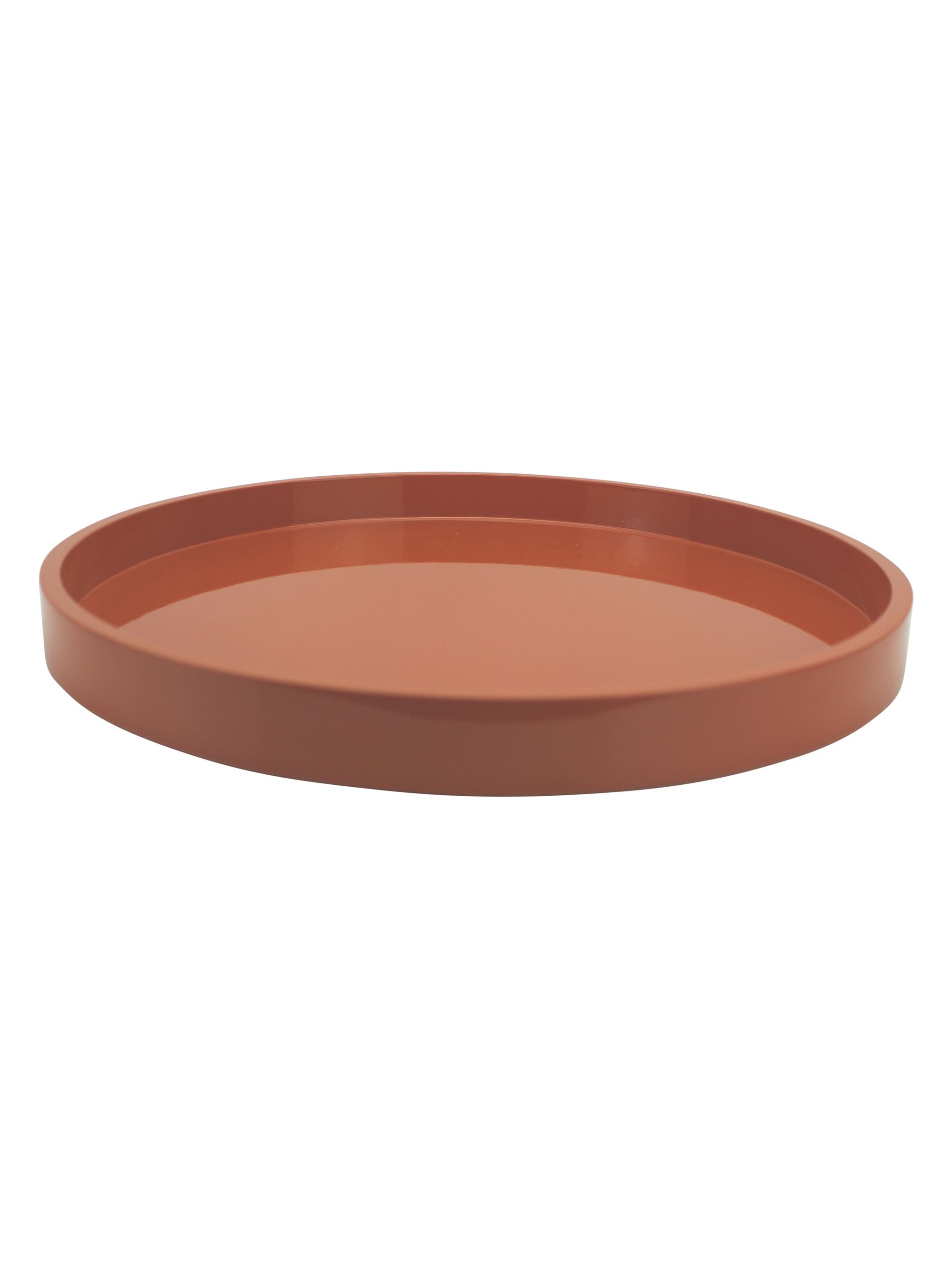 Addison Ross Round Lacquer Tray - Orange