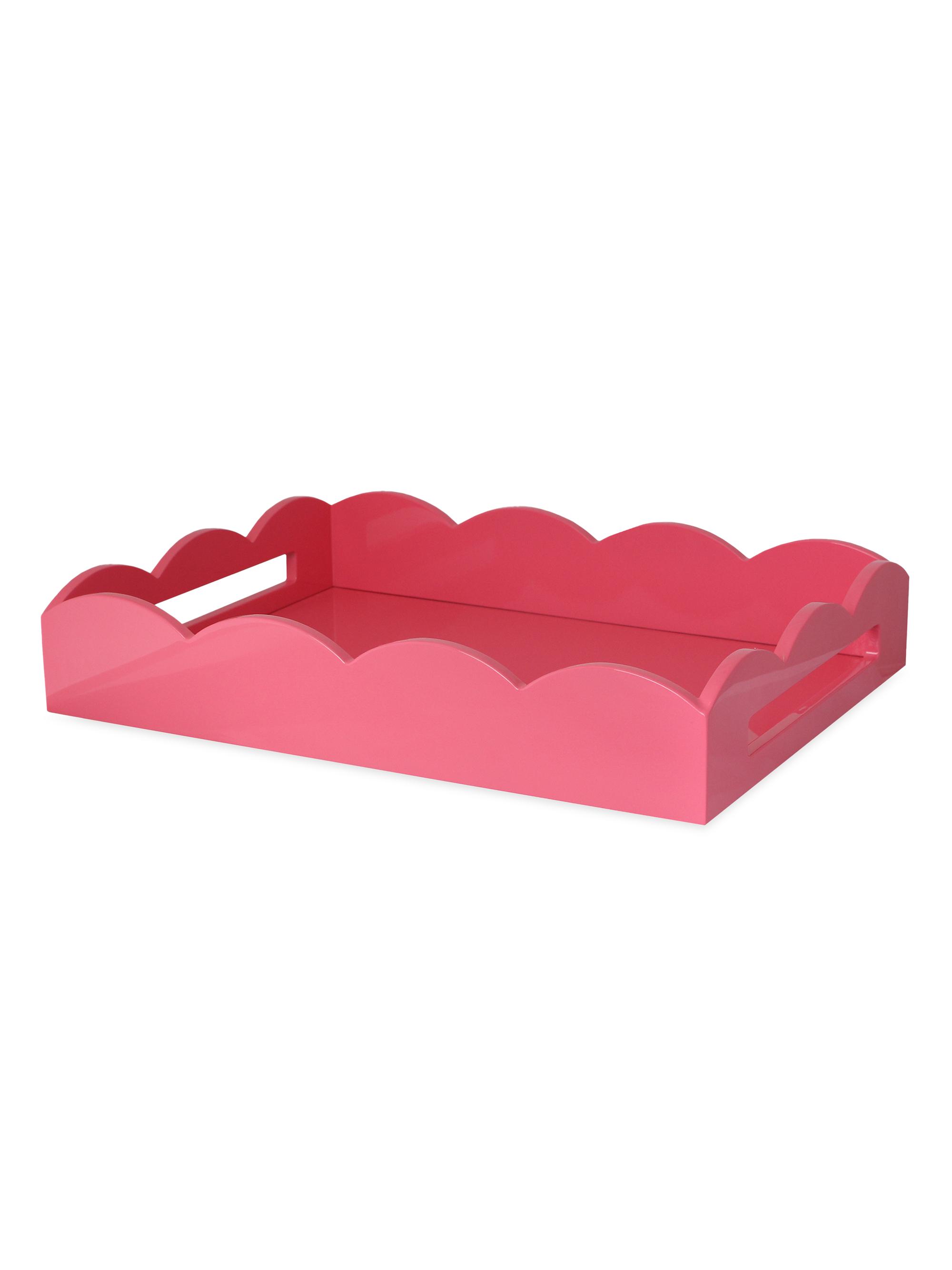Addison Ross Scalloped Lacquer Tray - Pink